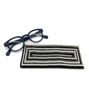 Glass Bead Eyeglass Case - RECTANGLE BLACK & WHITE