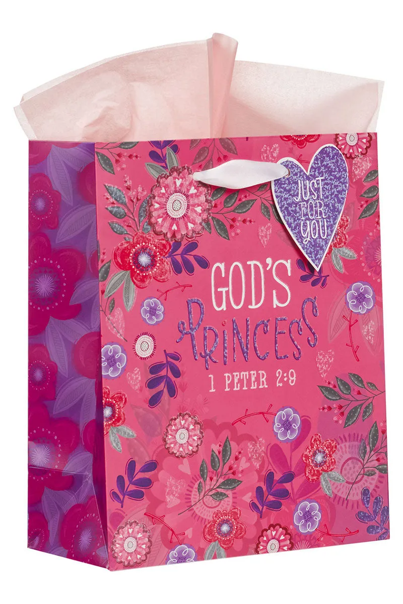 God's Princess Pink Floral Medium Gift Bag