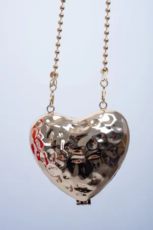 Gold Metal Heart Clutch