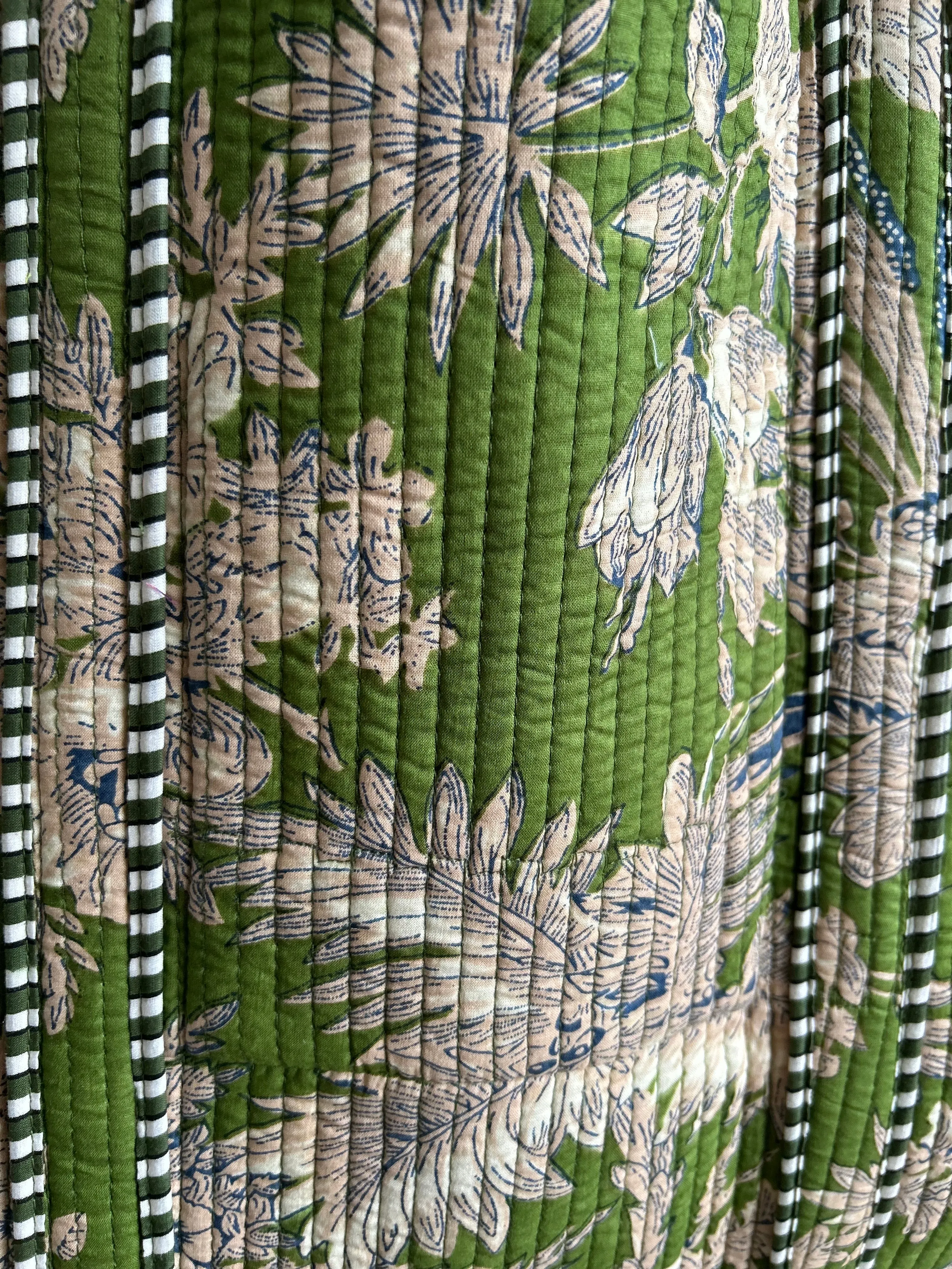 Green Botanical Large Cotton Tote Bag