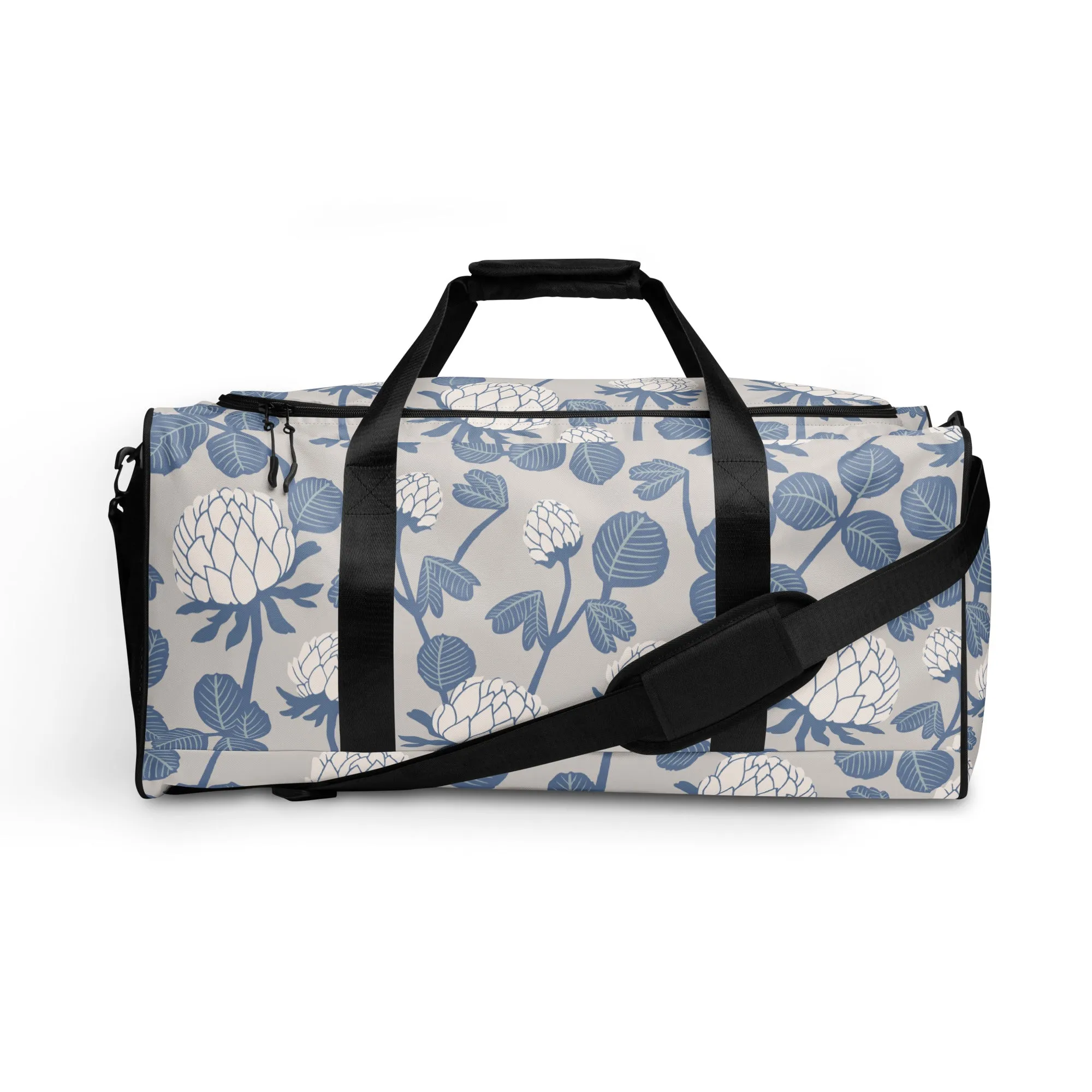 Grey Floral - Sustainably Made Duffle Bag