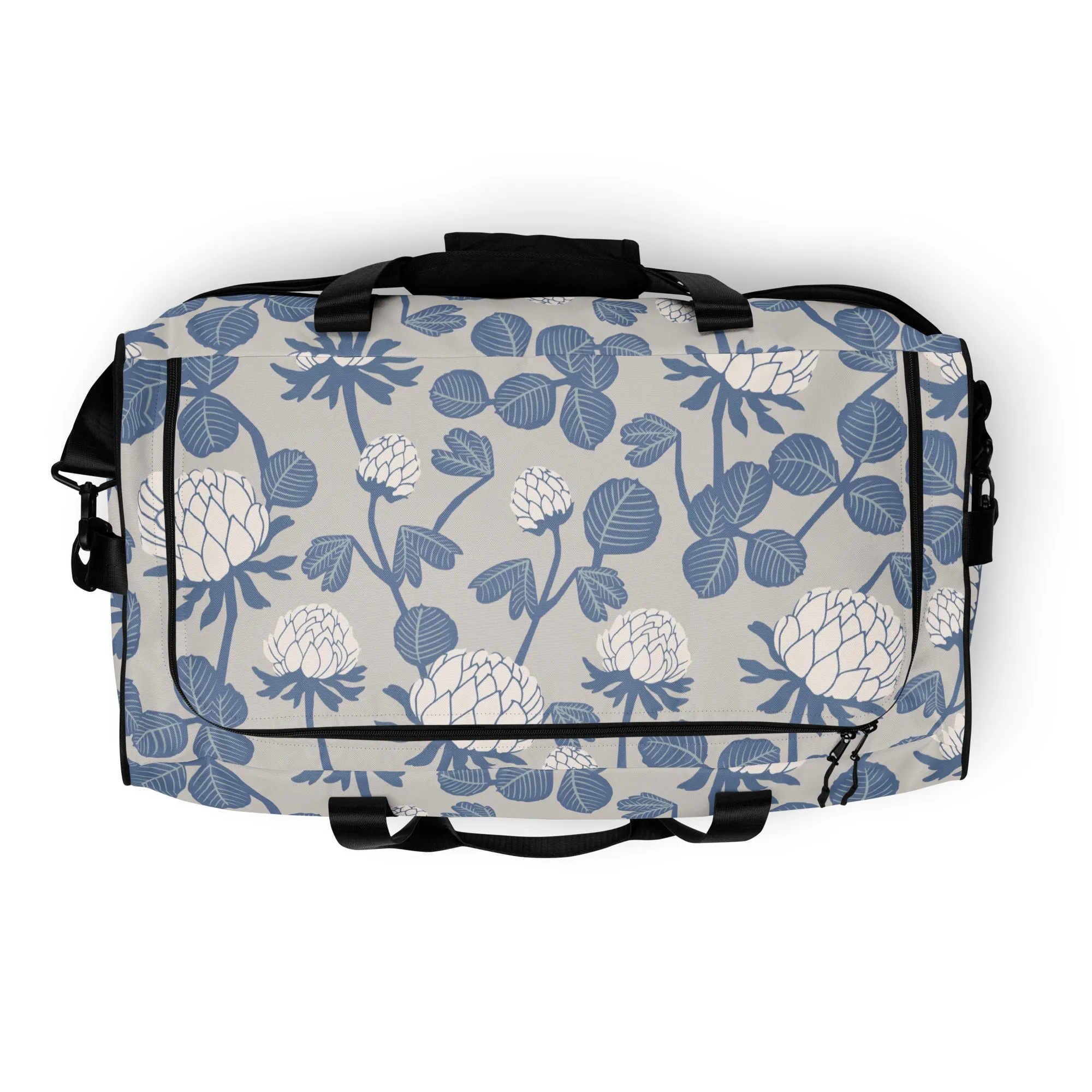 Grey Floral - Sustainably Made Duffle Bag