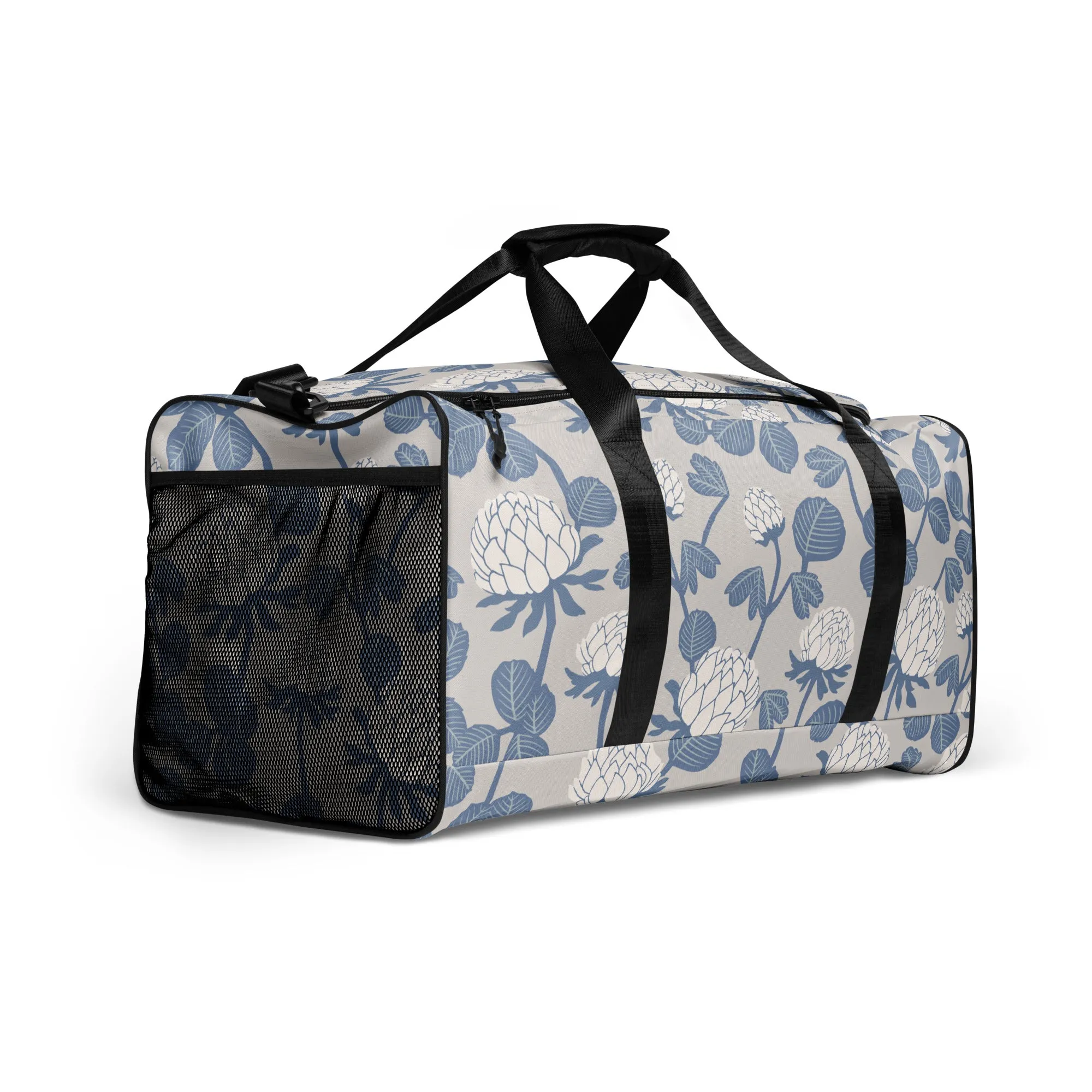 Grey Floral - Sustainably Made Duffle Bag