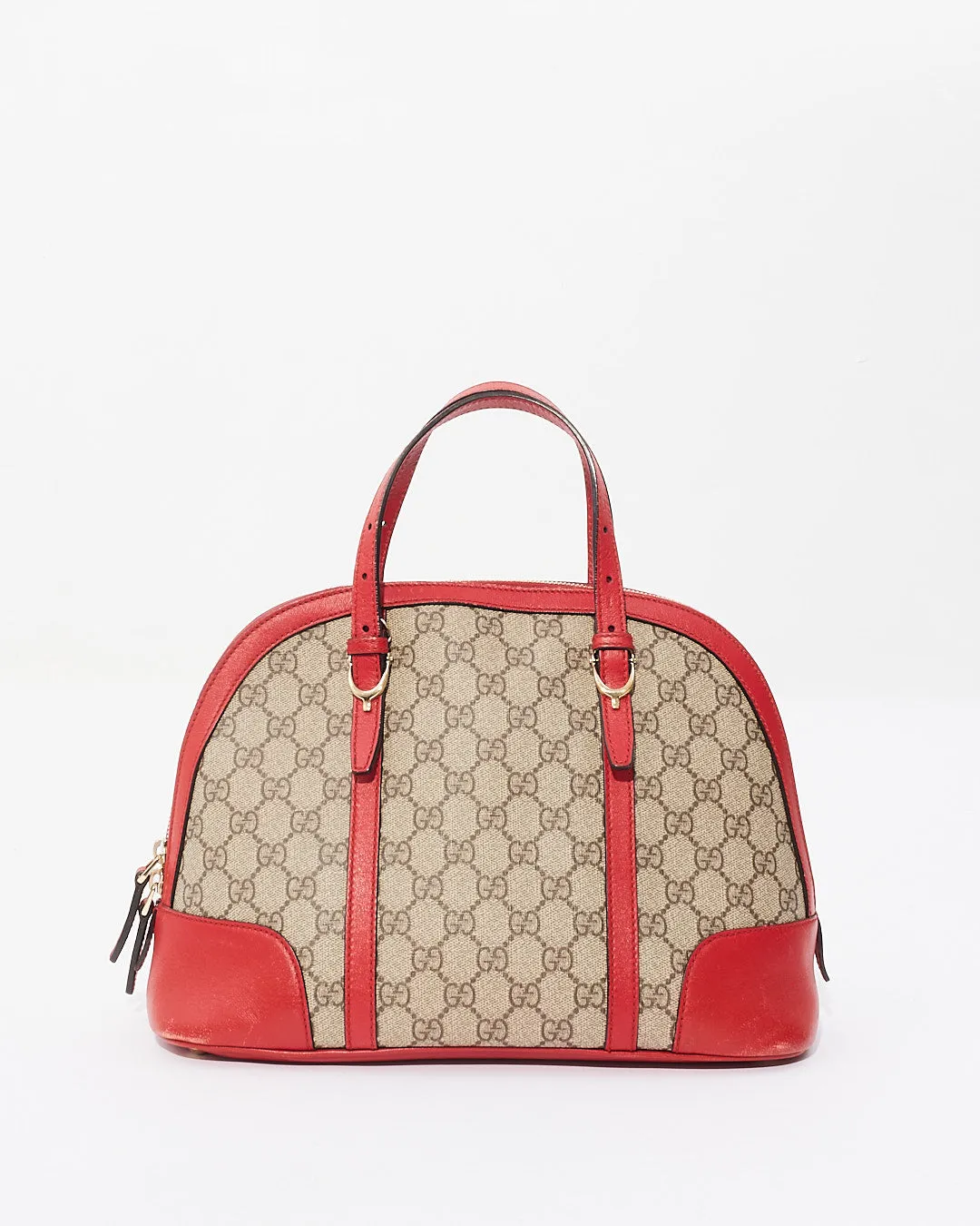 Gucci Beige/Red GG Supreme Top Handle Tote