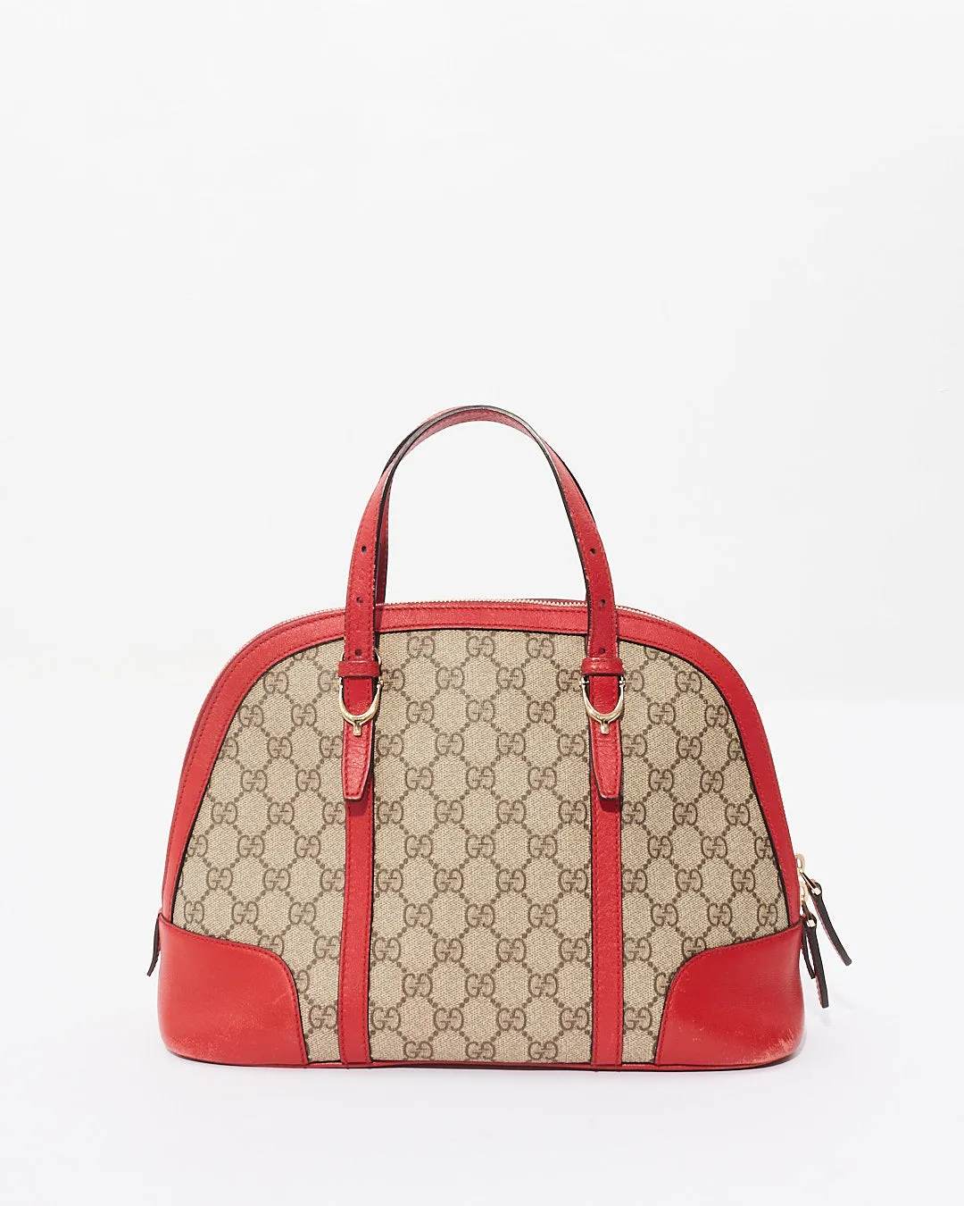 Gucci Beige/Red GG Supreme Top Handle Tote