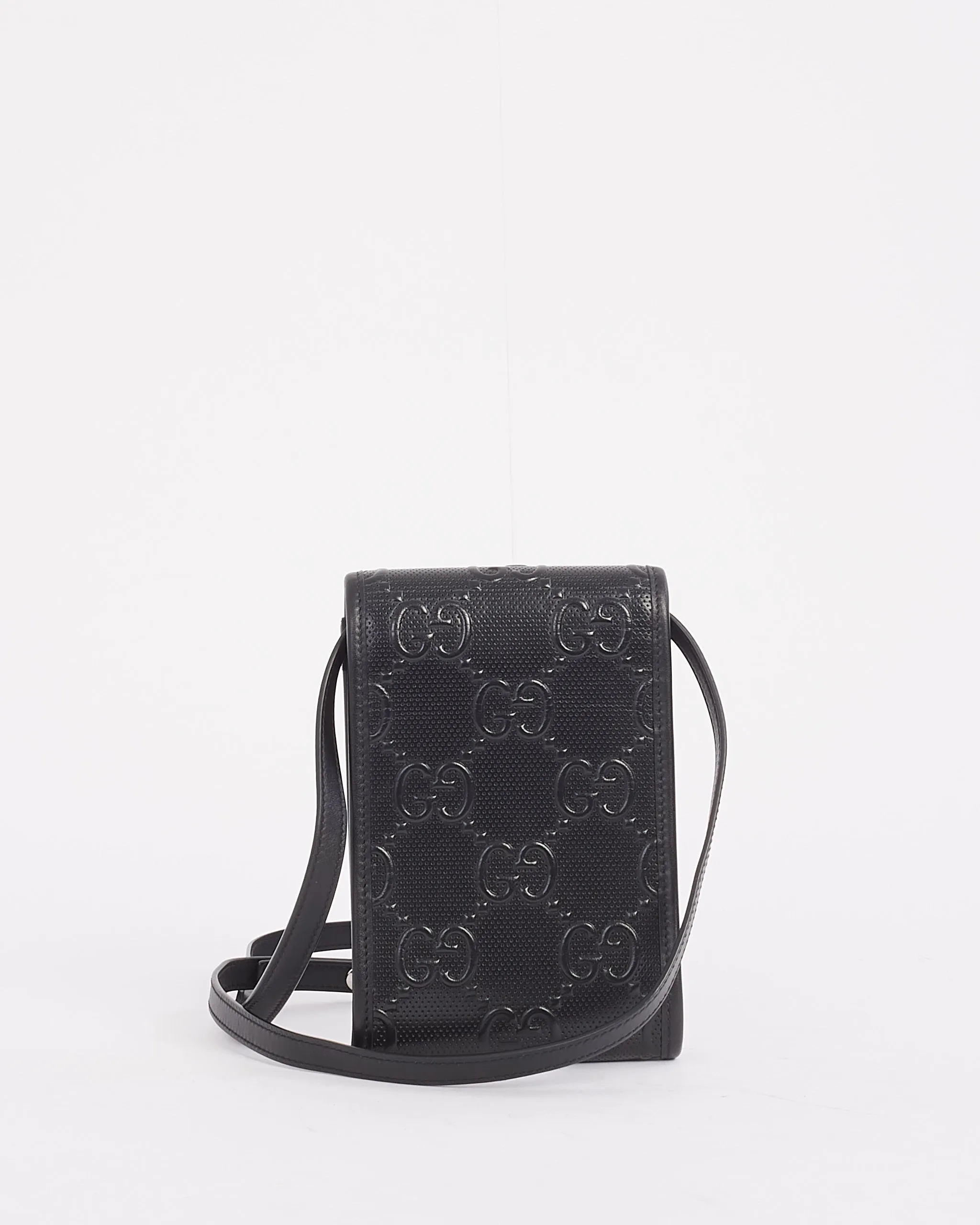 Gucci Black GG Embossed Leather Mini Crossbody Bag