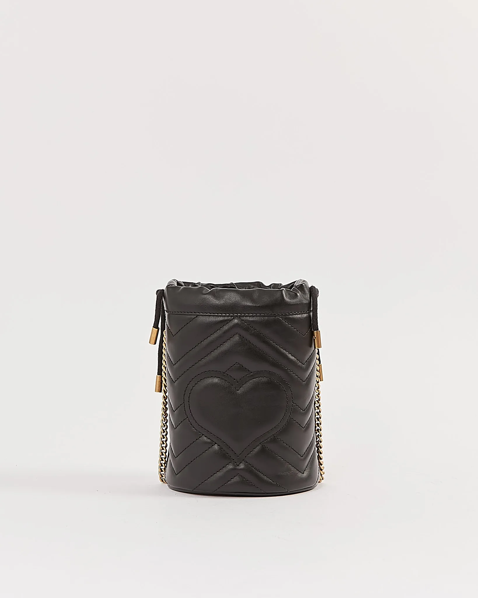 Gucci Black GG Marmont Matelasse Mini Bucket Bag