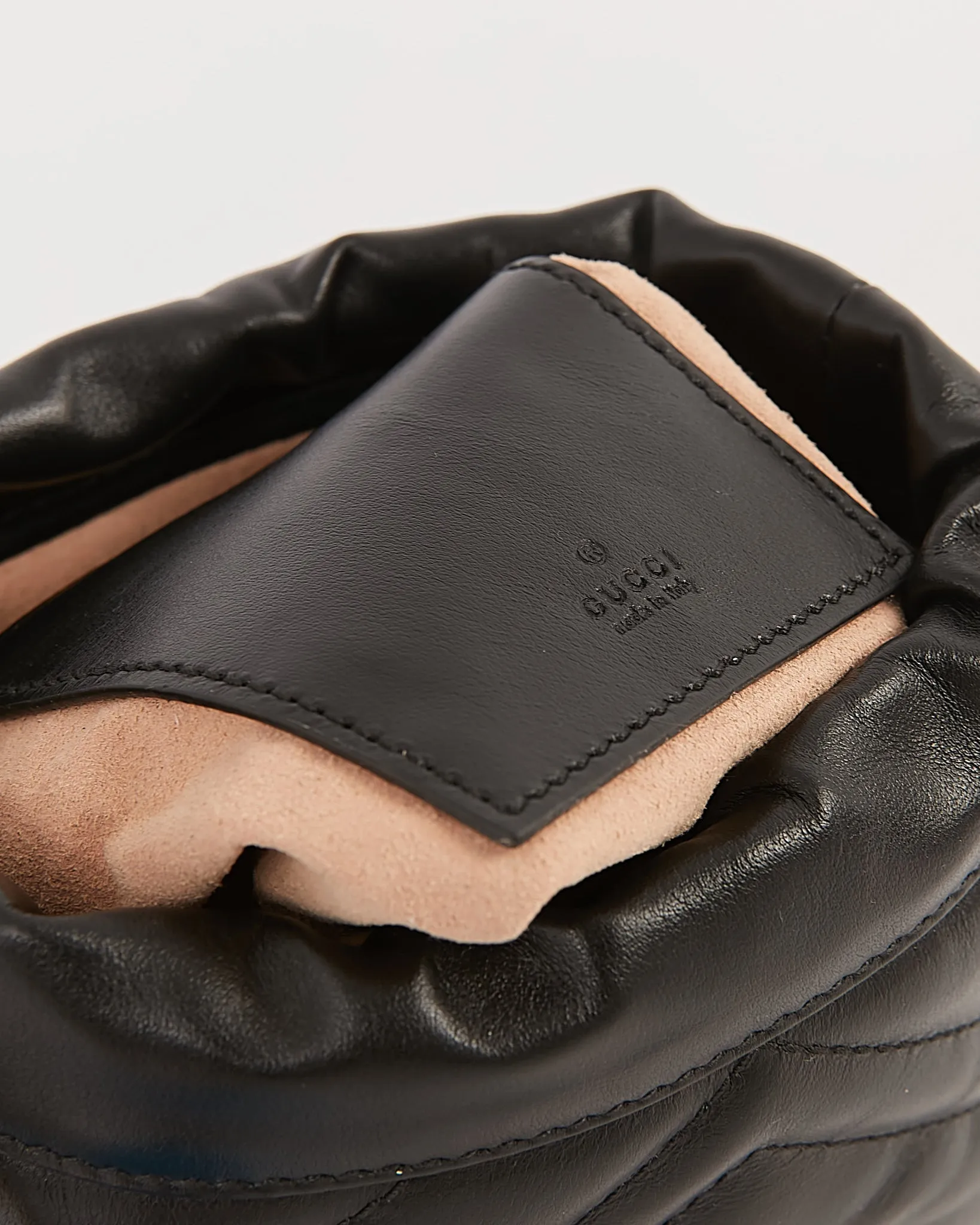Gucci Black GG Marmont Matelasse Mini Bucket Bag