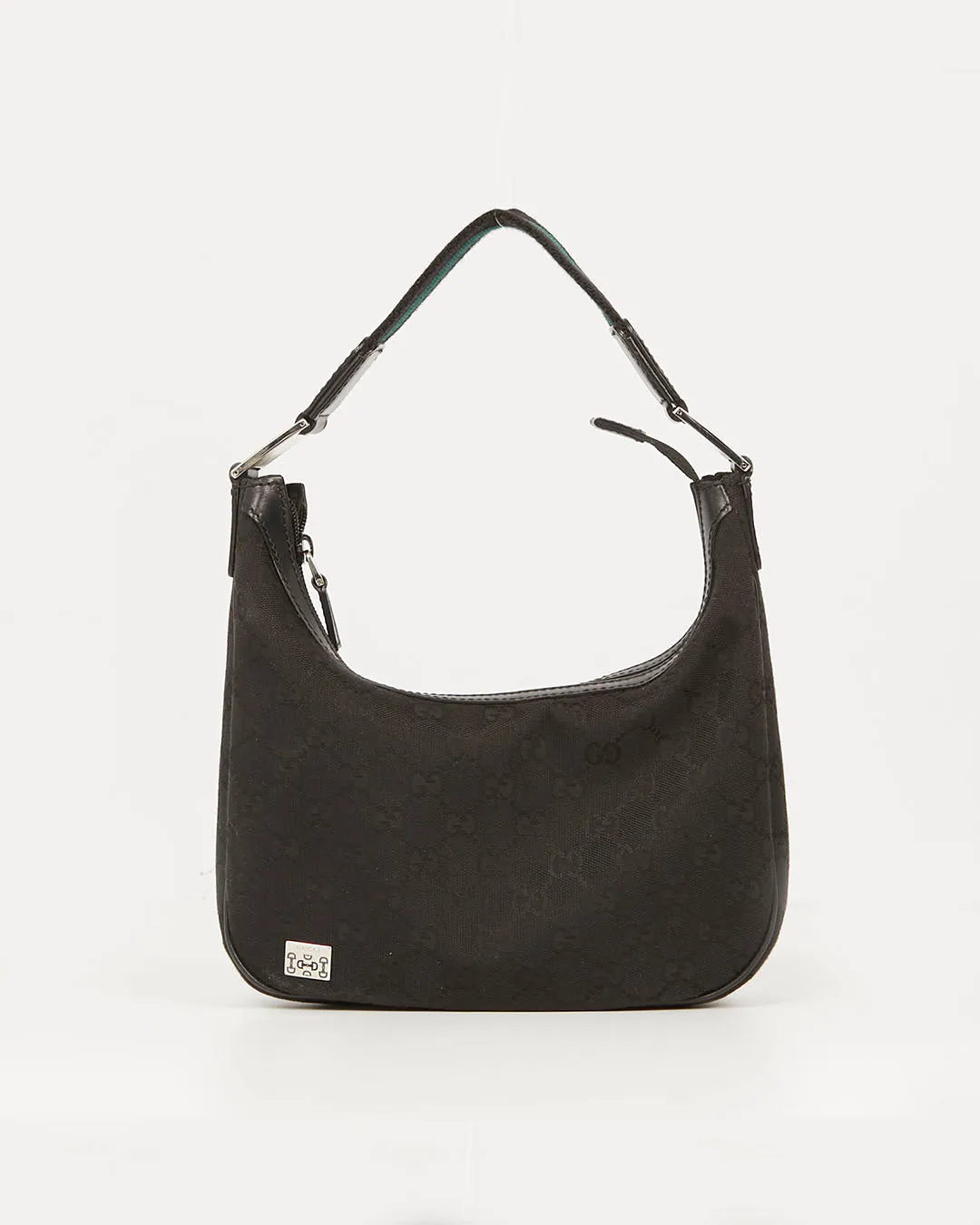Gucci Black Guccissima Canvas Sherry Line Mini Hobo Shoulder Bag