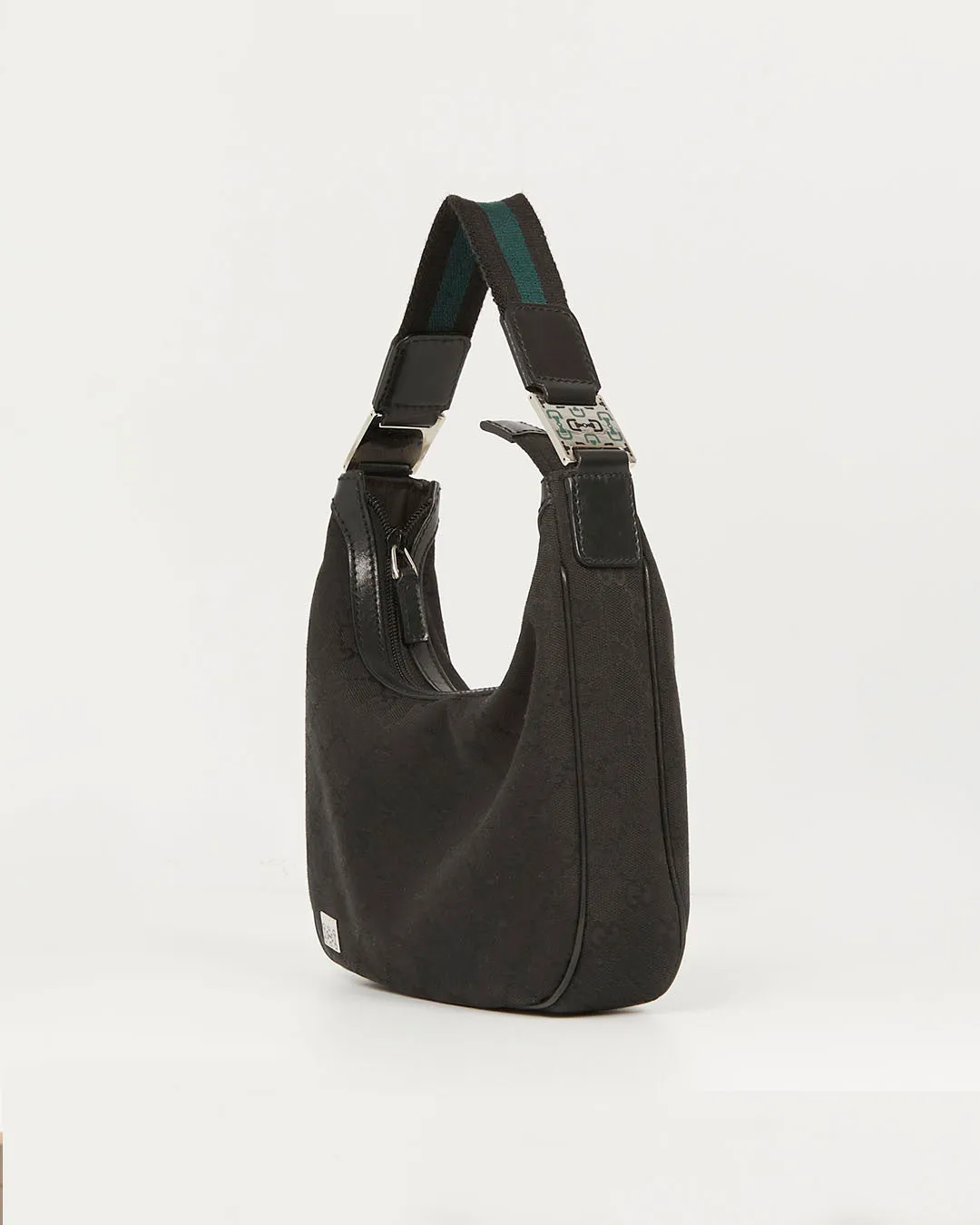 Gucci Black Guccissima Canvas Sherry Line Mini Hobo Shoulder Bag