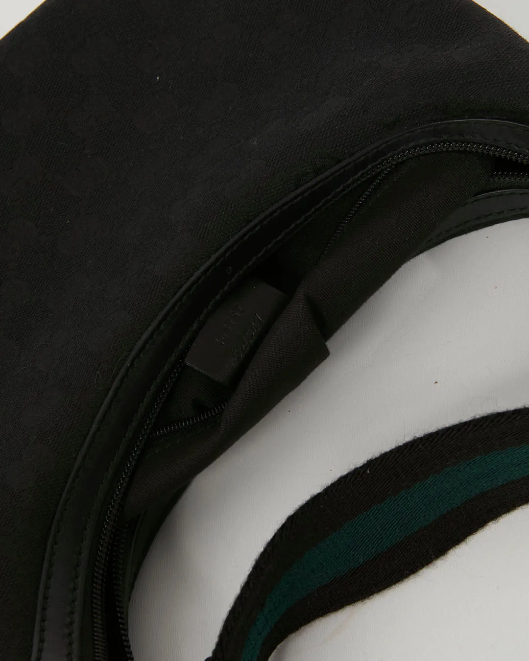 Gucci Black Guccissima Canvas Sherry Line Mini Hobo Shoulder Bag
