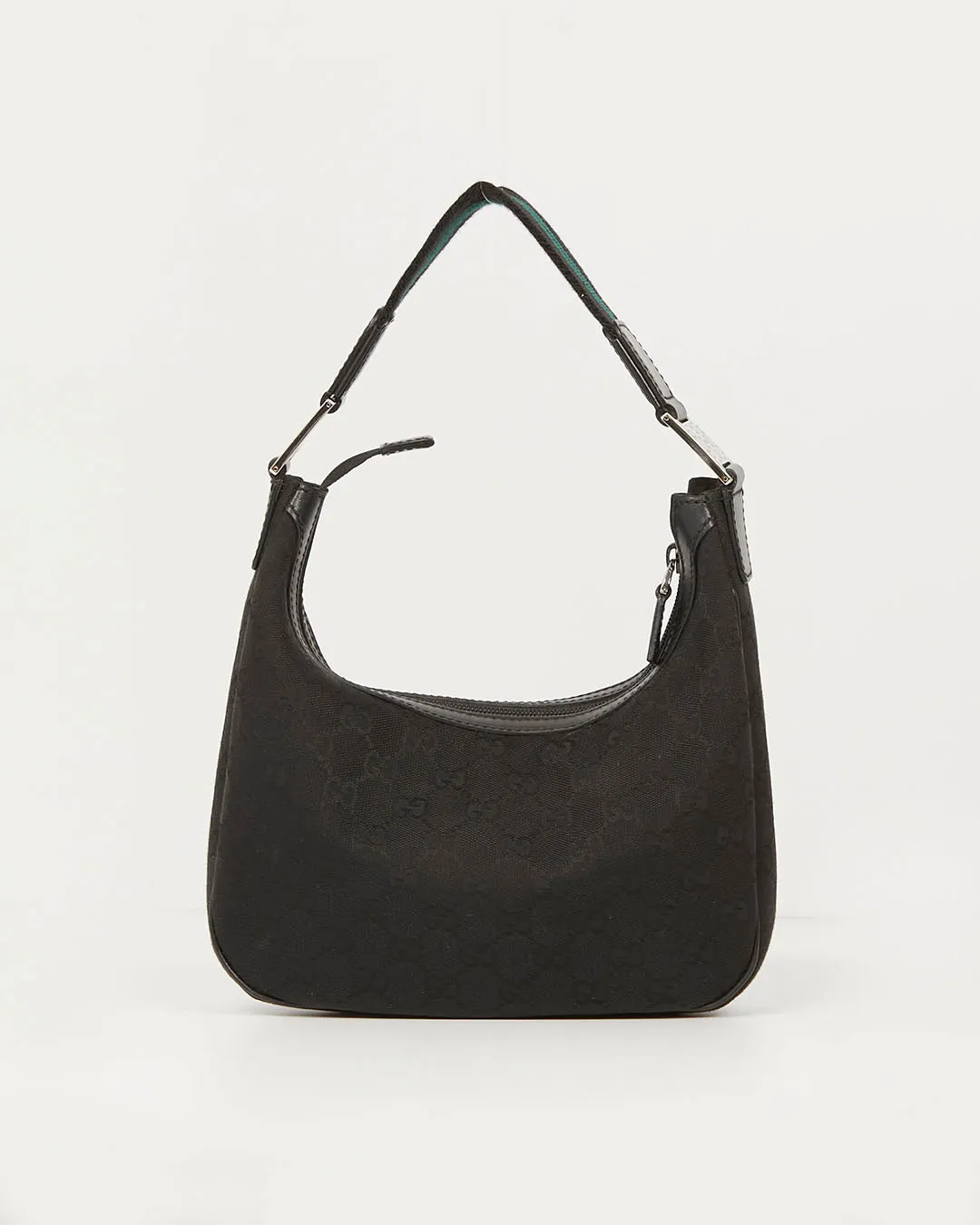 Gucci Black Guccissima Canvas Sherry Line Mini Hobo Shoulder Bag