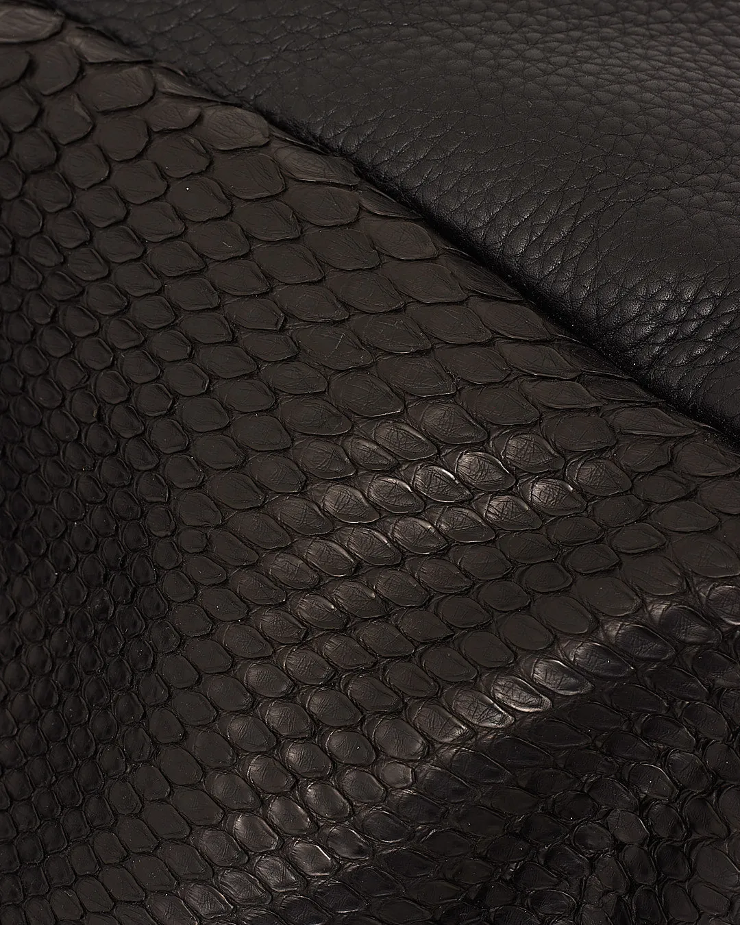 Gucci Black Leather Python Hobo Shoulder Bag