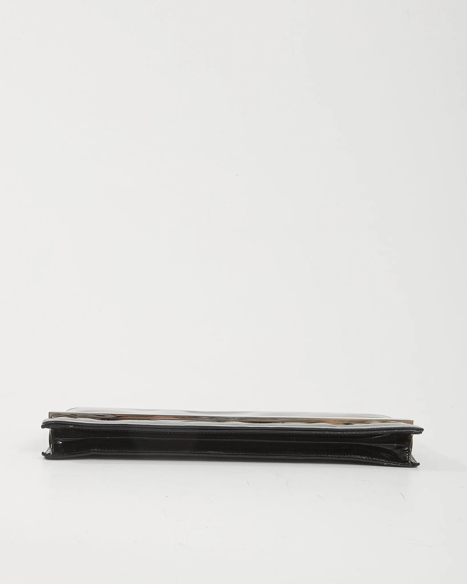 Gucci Black Patent Long Evening Clutch Bag