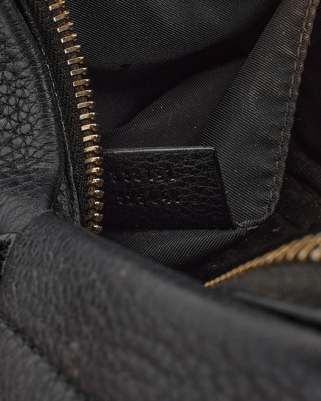 Gucci Black Pebbled Leather Soho Cosmetic Pouch