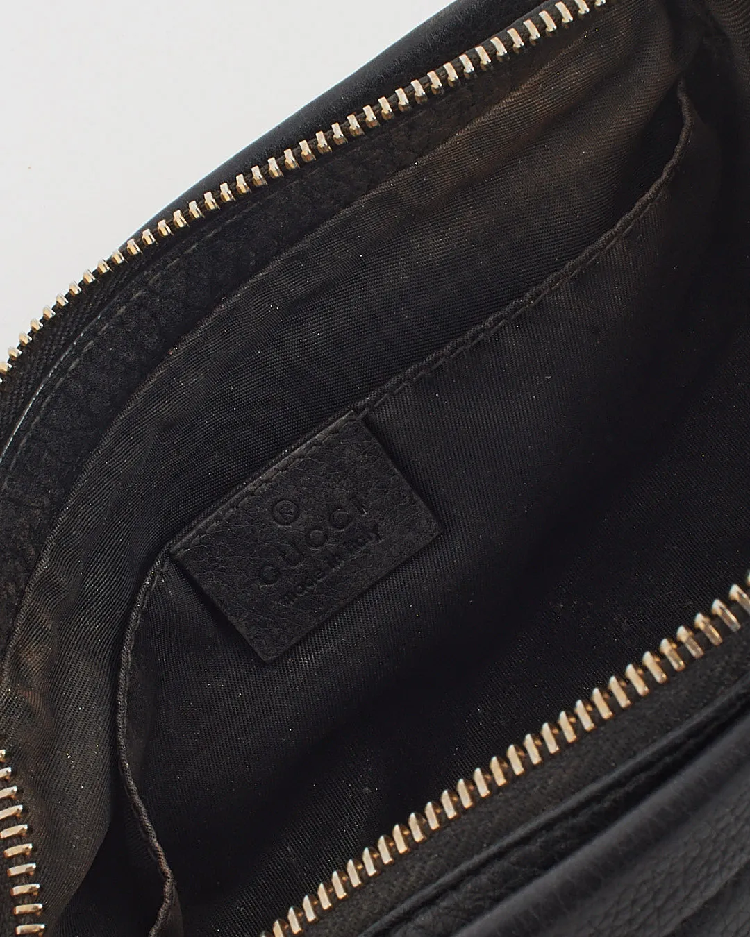 Gucci Black Pebbled Leather Soho Cosmetic Pouch