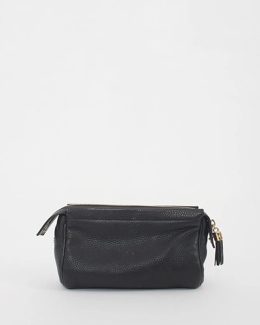 Gucci Black Pebbled Leather Soho Cosmetic Pouch
