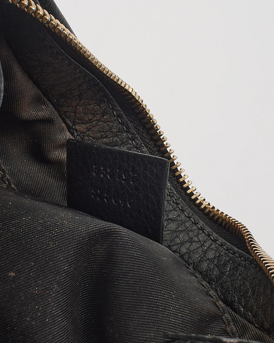 Gucci Black Pebbled Leather Soho Cosmetic Pouch