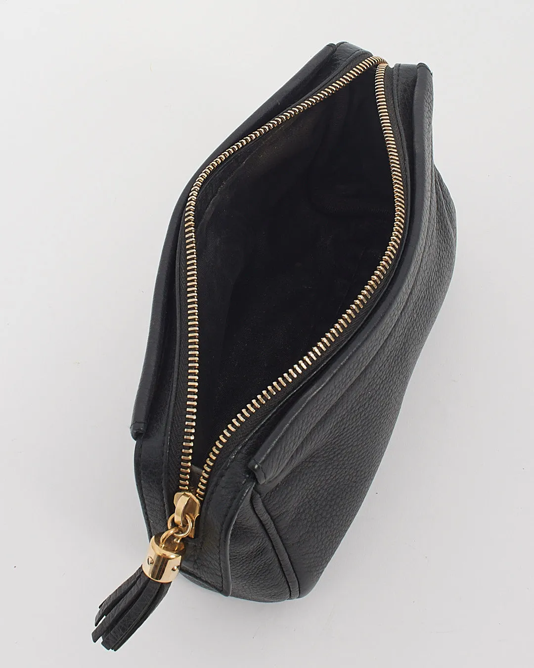 Gucci Black Pebbled Leather Soho Cosmetic Pouch