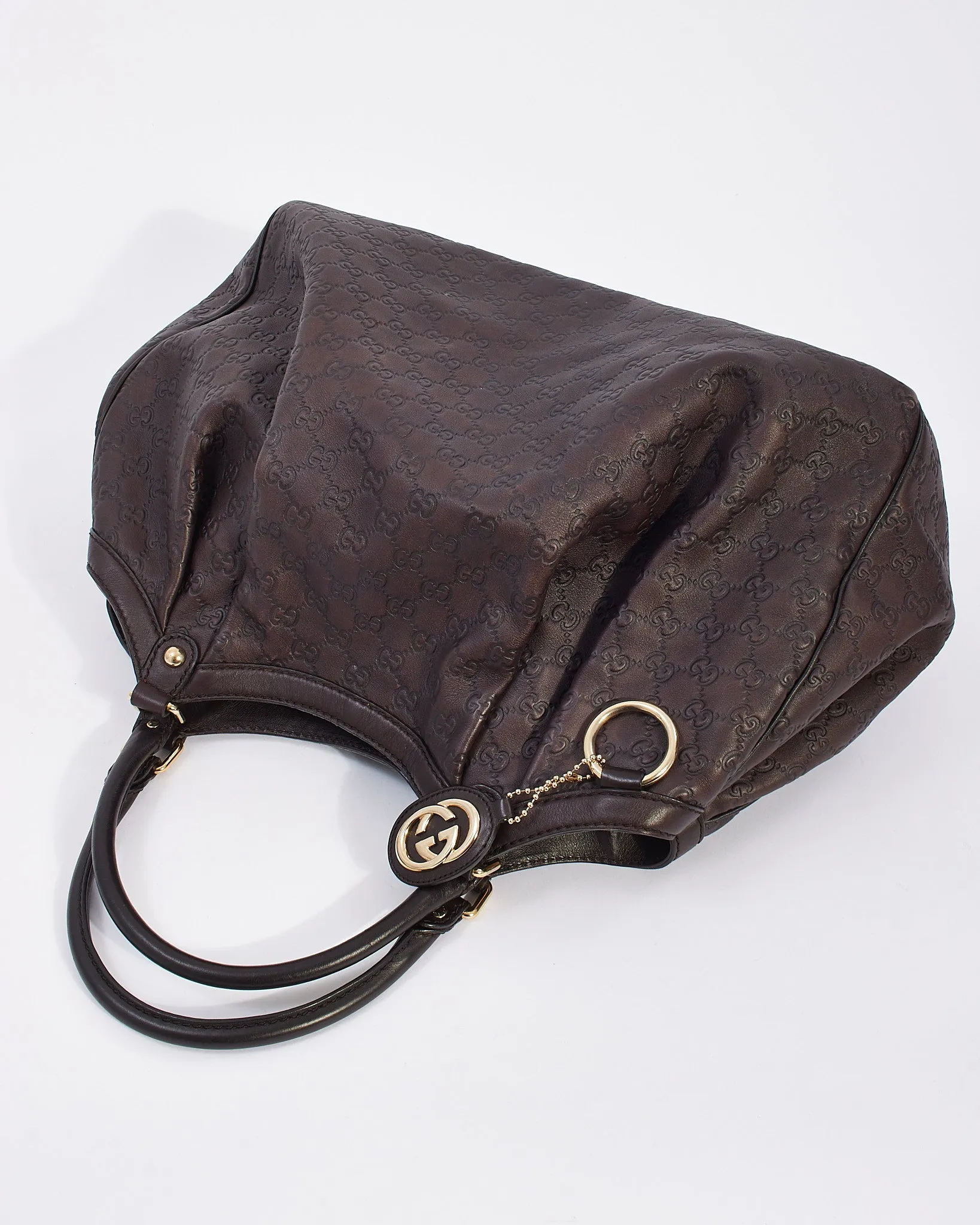 Gucci Brown Signature G Leather Large Sukey Tote Bag