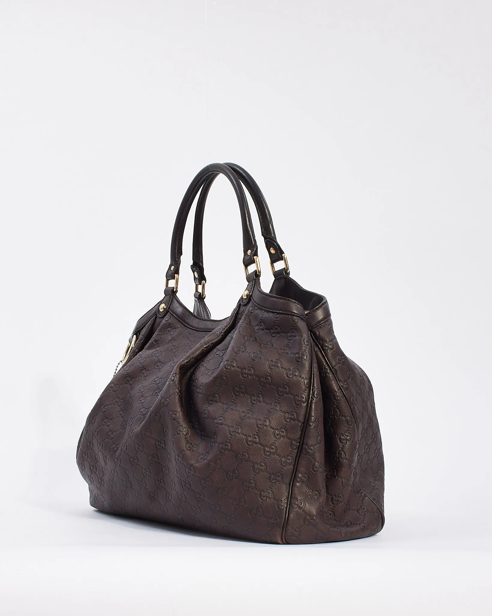 Gucci Brown Signature G Leather Large Sukey Tote Bag