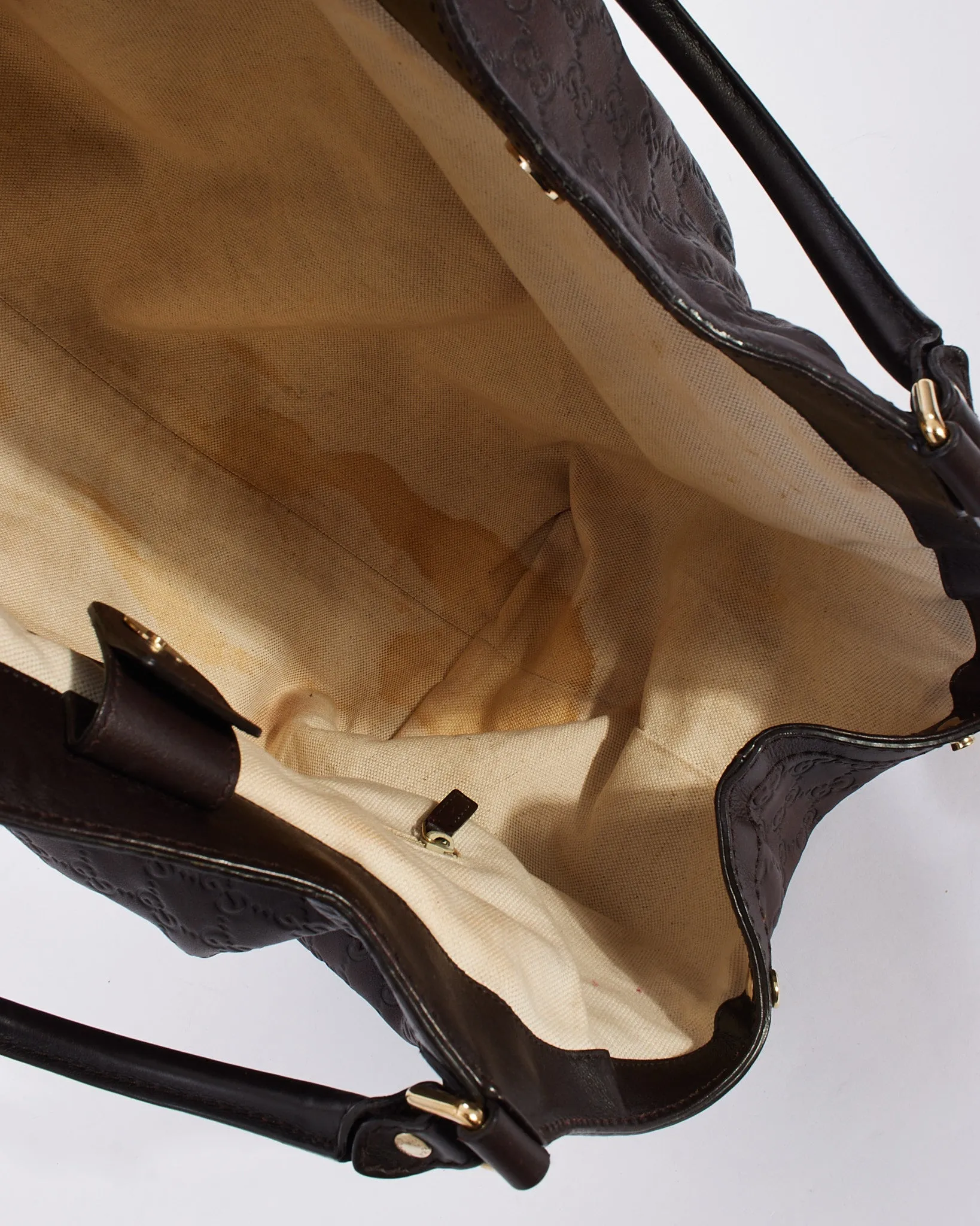 Gucci Brown Signature G Leather Large Sukey Tote Bag