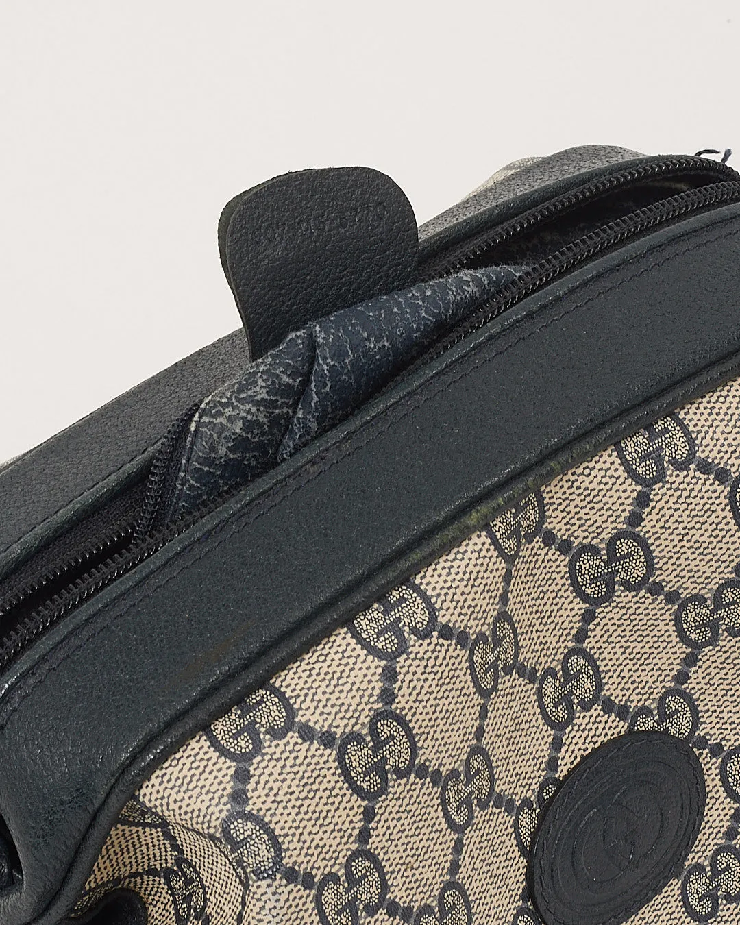 Gucci Navy GG Vintage Coated Canvas Shoulder Bag