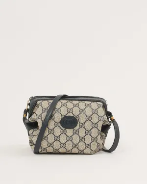 Gucci Navy GG Vintage Coated Canvas Shoulder Bag