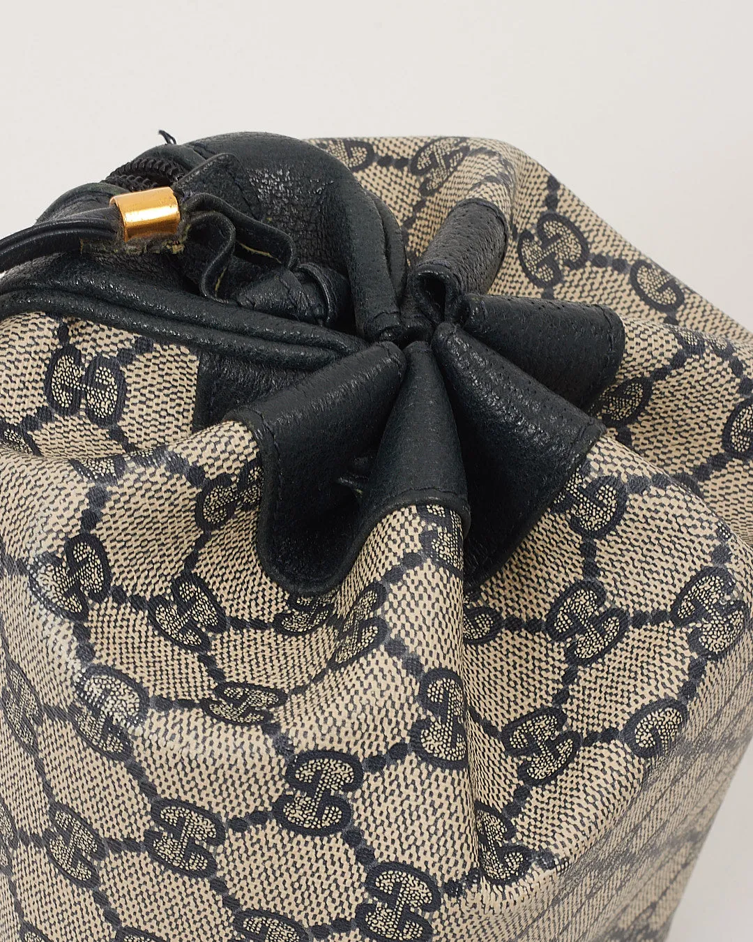Gucci Navy GG Vintage Coated Canvas Shoulder Bag