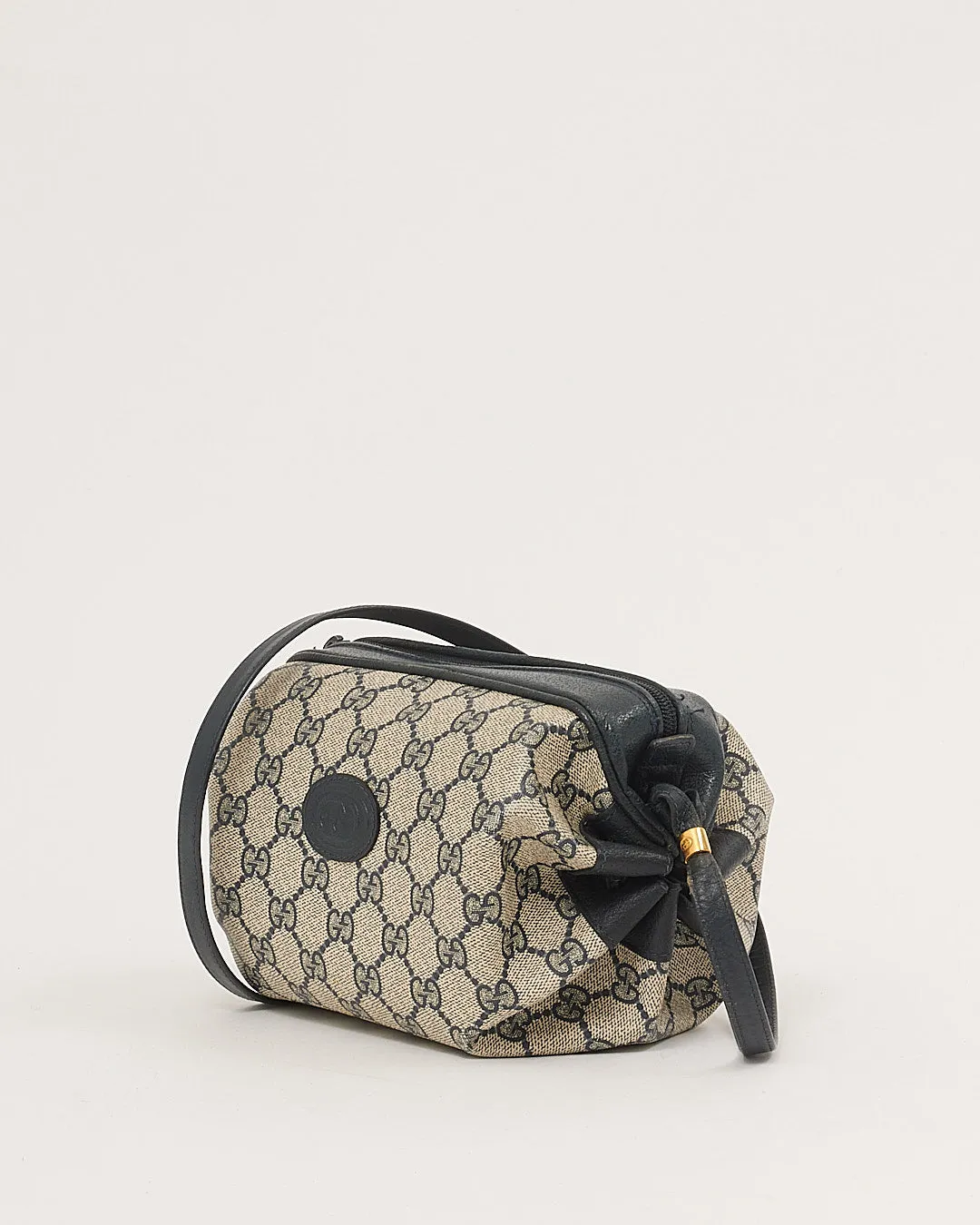Gucci Navy GG Vintage Coated Canvas Shoulder Bag