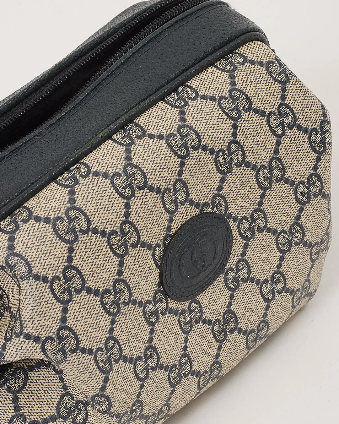 Gucci Navy GG Vintage Coated Canvas Shoulder Bag