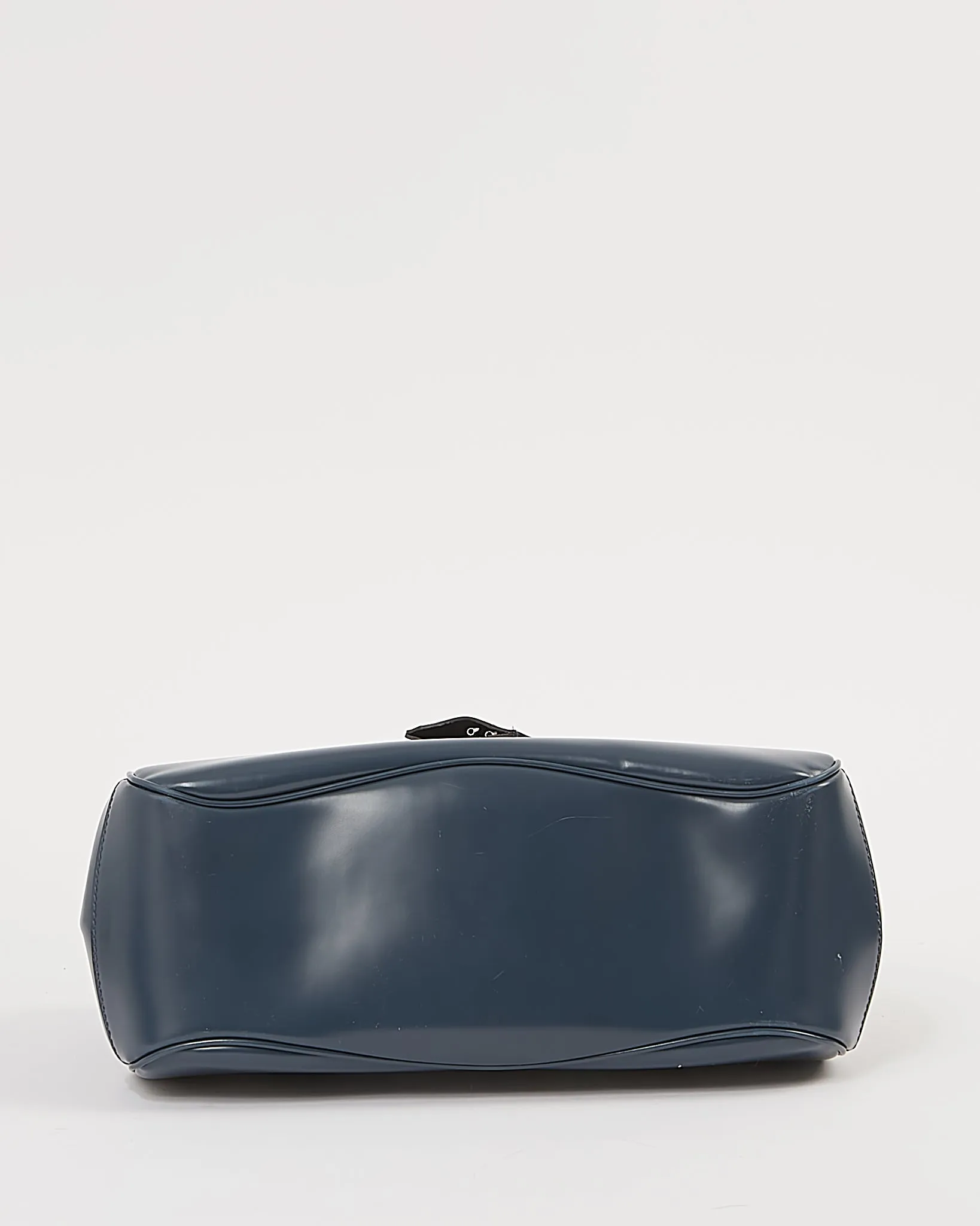 Gucci Navy Smooth Leather Padlock Top Handle Bag