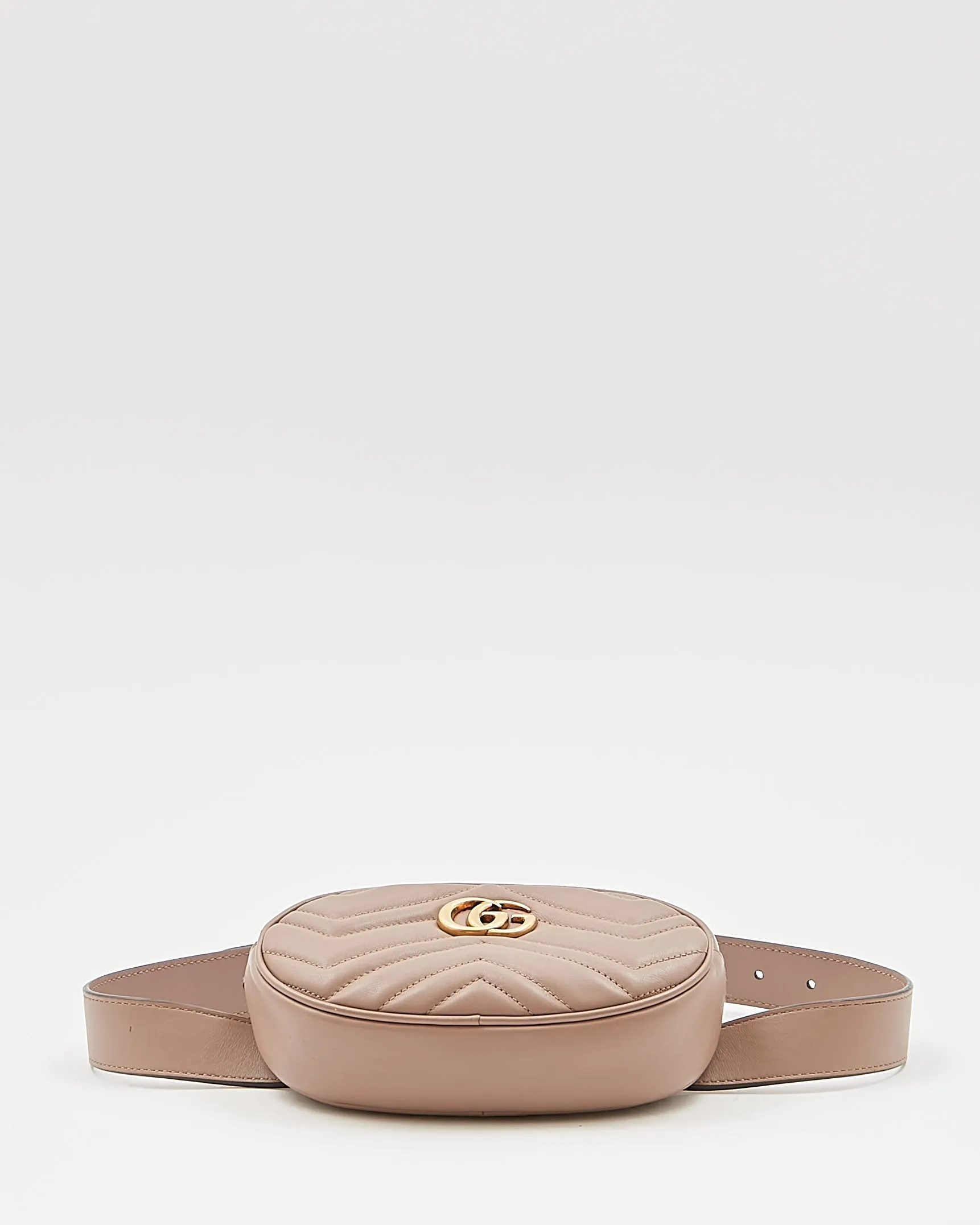 Gucci Nude Marmont Matelasse Chevron Belt Bag - 85/34