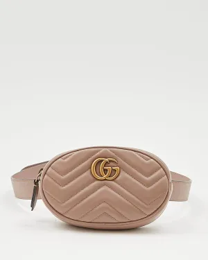 Gucci Nude Marmont Matelasse Chevron Belt Bag - 85/34