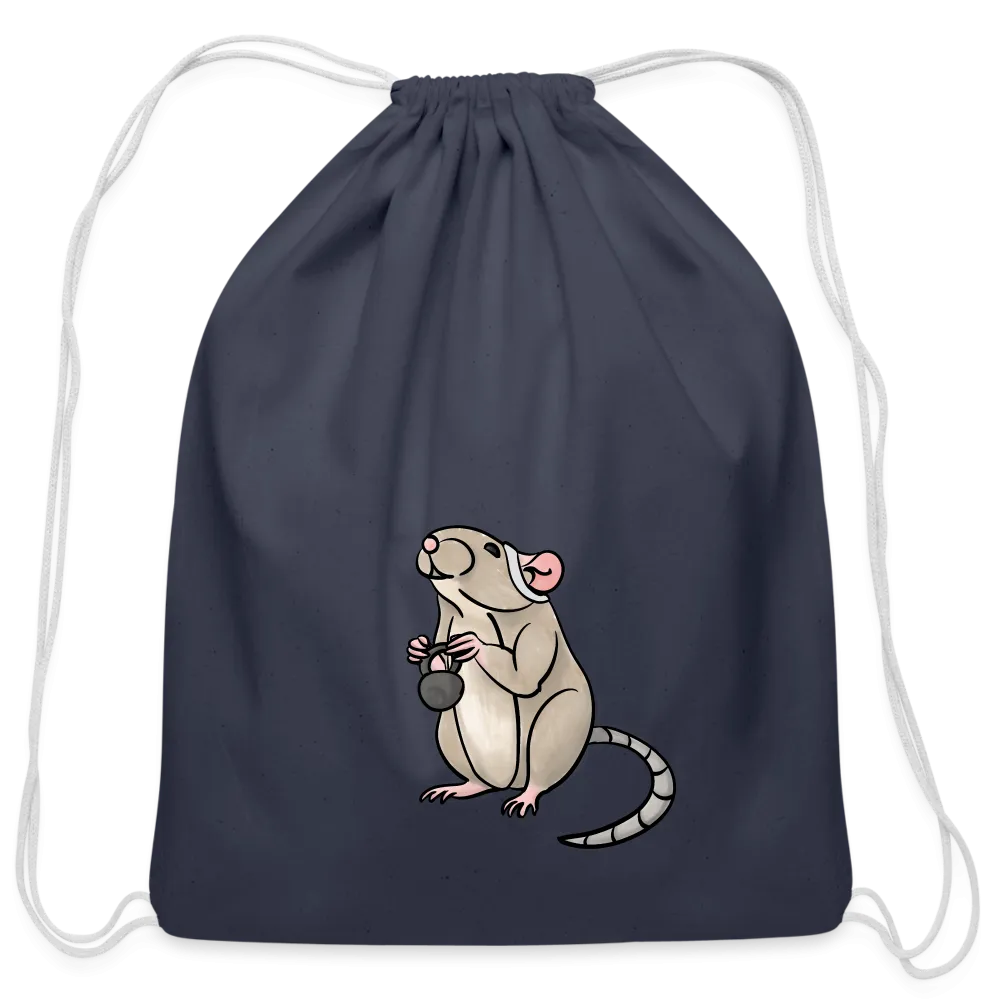 Gym Rat Illustrated Cotton Drawstring Bag