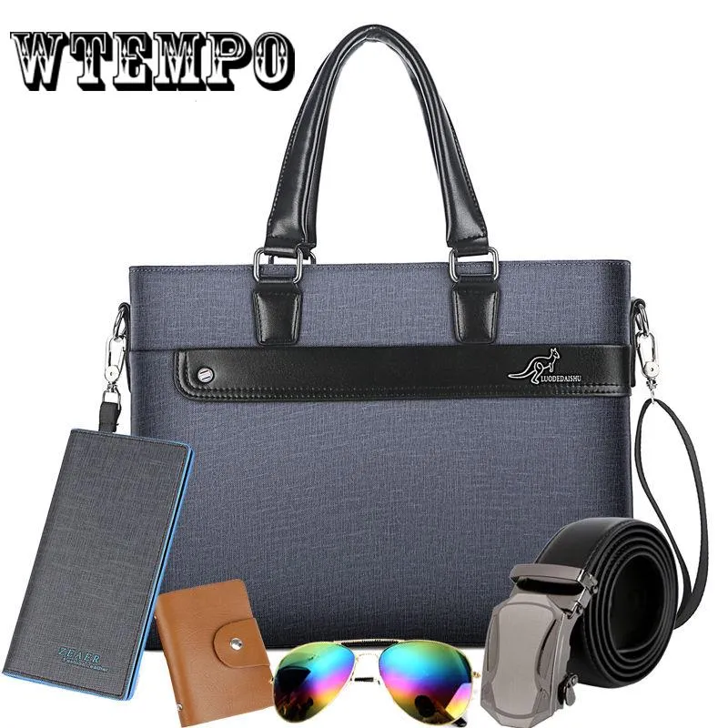Handbag Men Briefcase Business Messenger Bags Leather Laptop Men's Shoulder Bag
