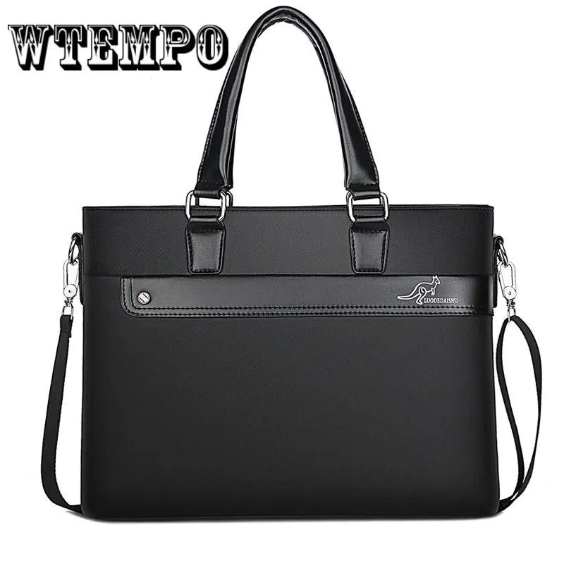 Handbag Men Briefcase Business Messenger Bags Leather Laptop Men's Shoulder Bag