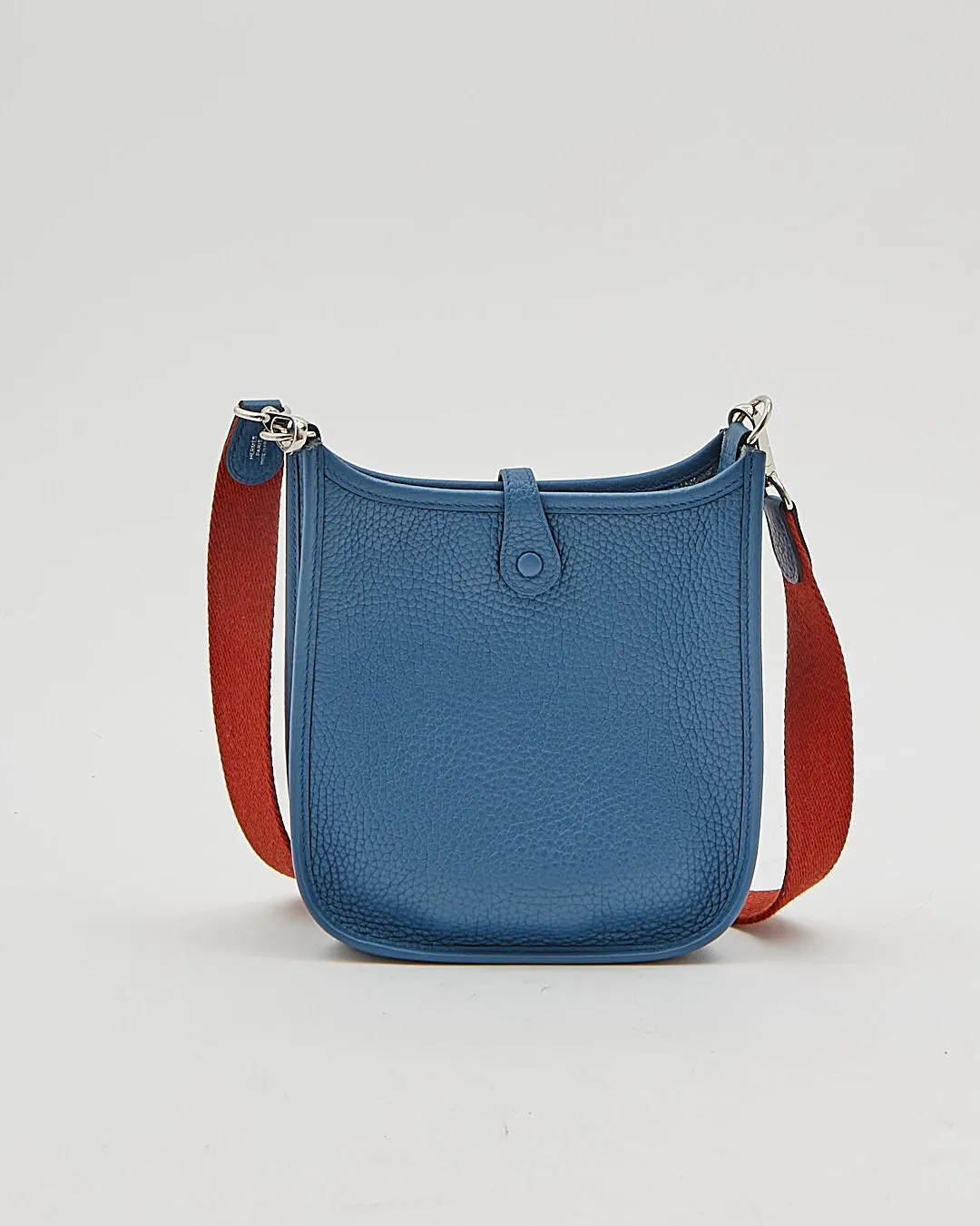 Hermes Blue/Rust Clemence Mini Evelyne TPM Bag