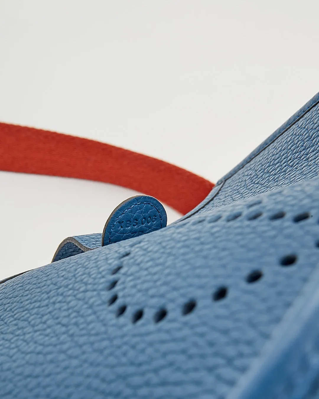 Hermes Blue/Rust Clemence Mini Evelyne TPM Bag