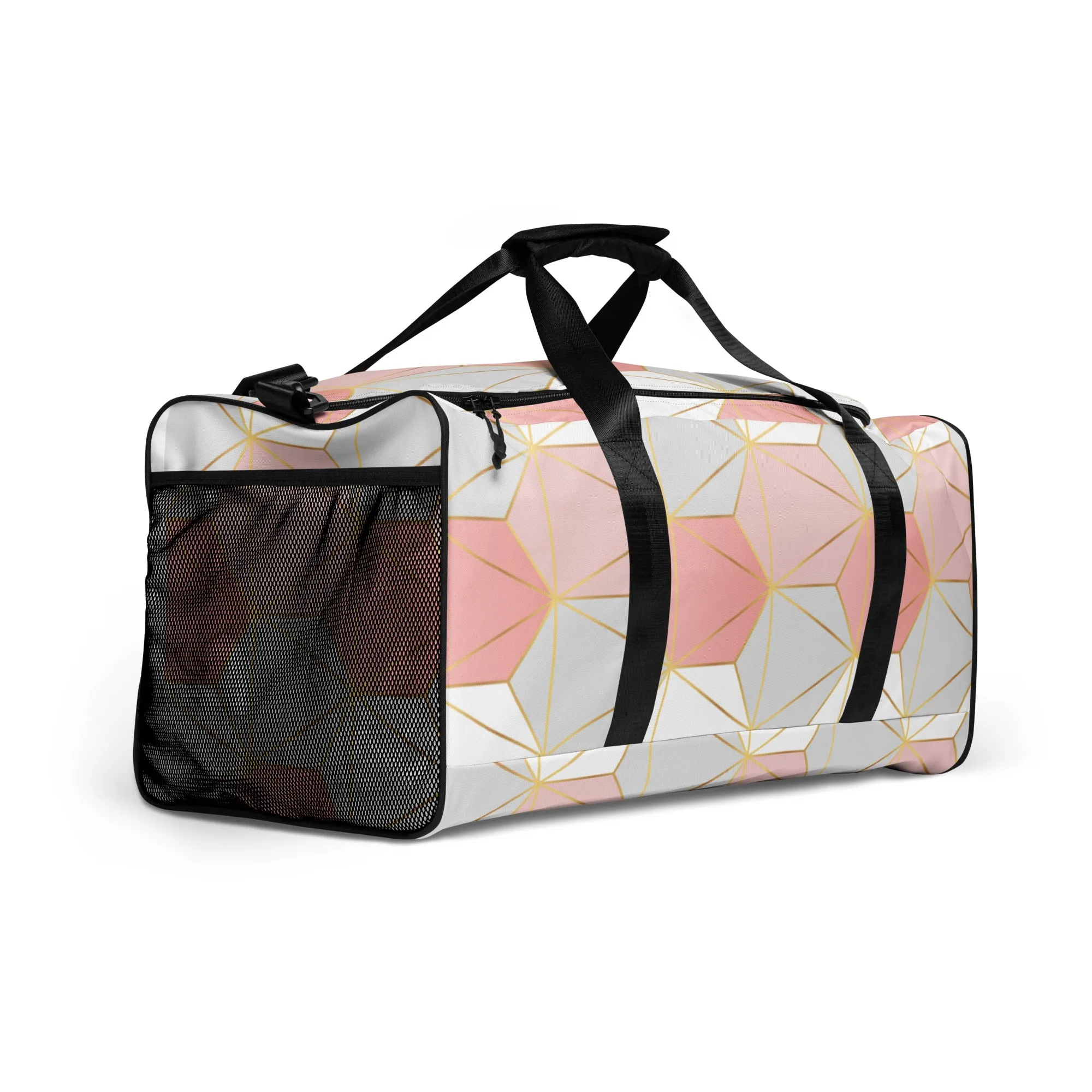 Hexagonal Lines - Sustainably Made Duffle Bag