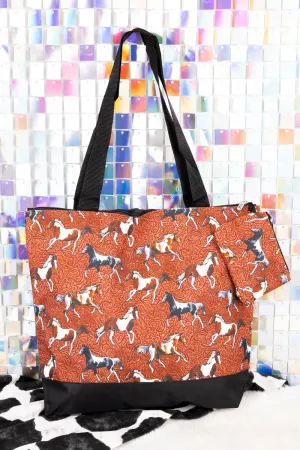 Hold Your Horses with Black Trim Tote Bag