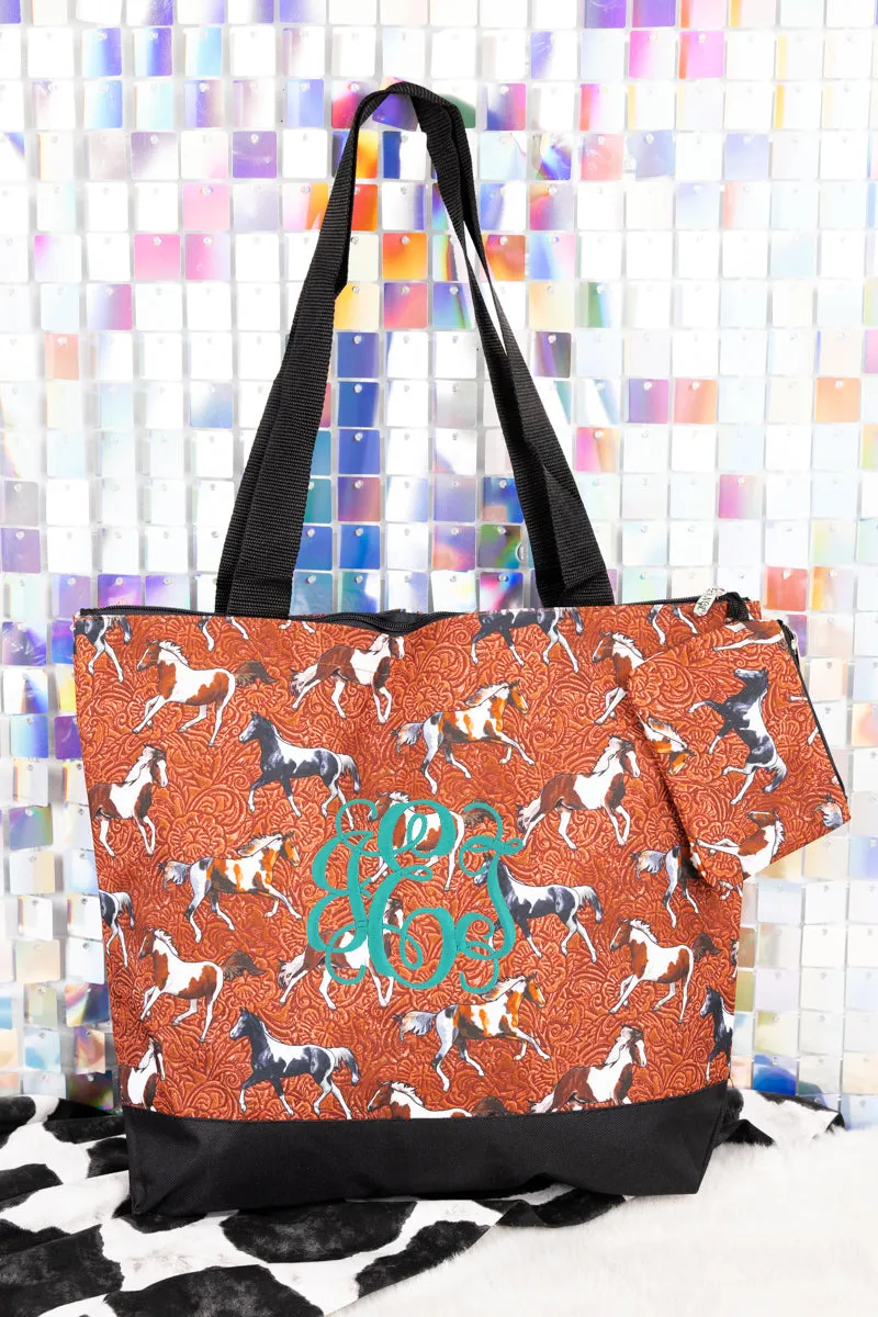 Hold Your Horses with Black Trim Tote Bag