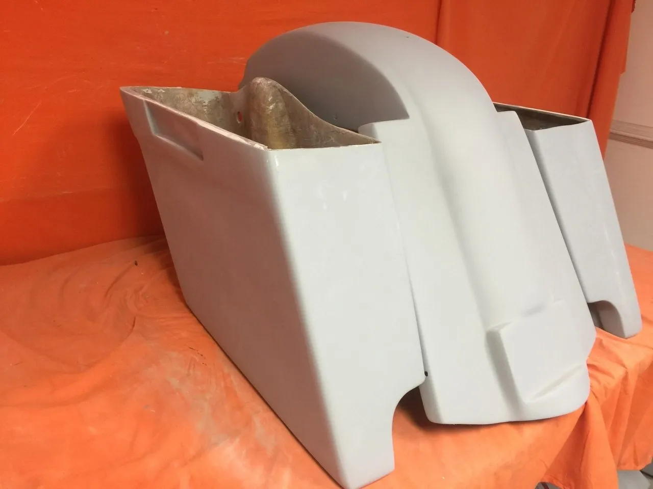 Honda Shadow Sabre 1100 6" Extended Saddlebags Bags   Rear Fender Dual Cut Out