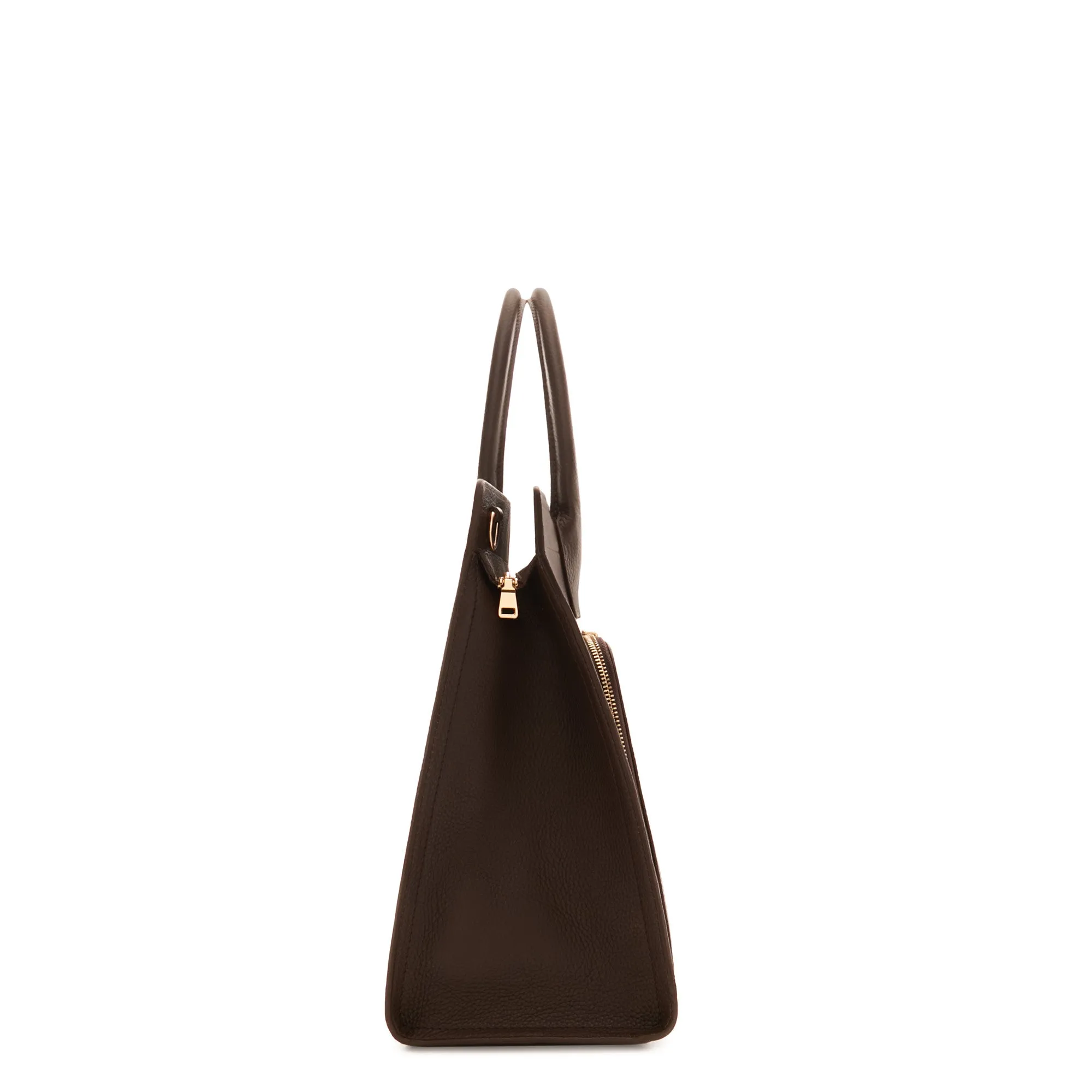 Honoré Nadine dark brown calfskin leather handbag with 16.4 inch laptop compartment