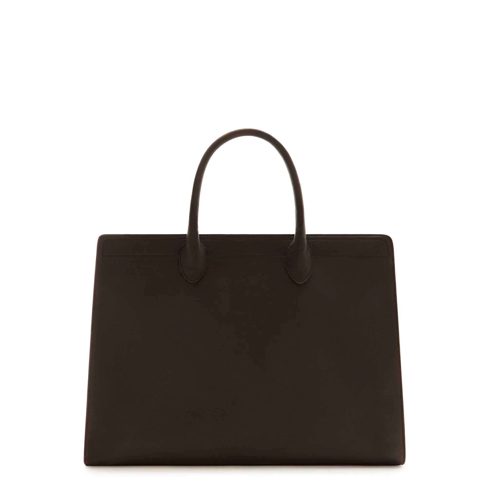 Honoré Nadine dark brown calfskin leather handbag with 16.4 inch laptop compartment
