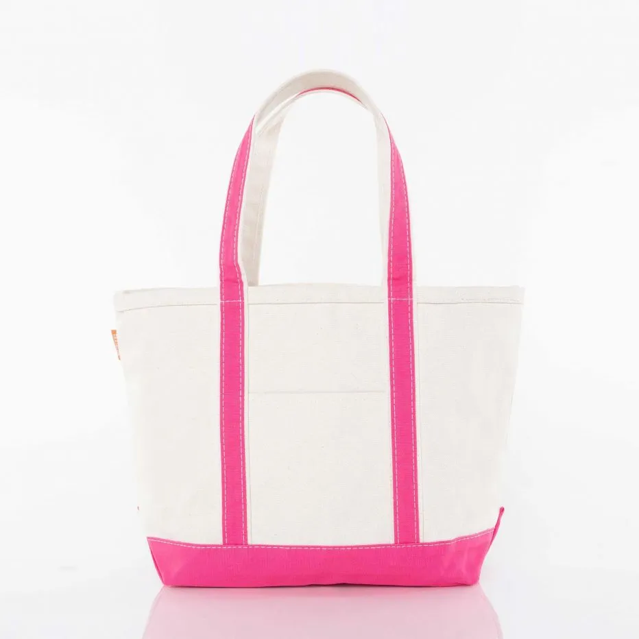 Hot Pink Medium Zippered Tote Bag
