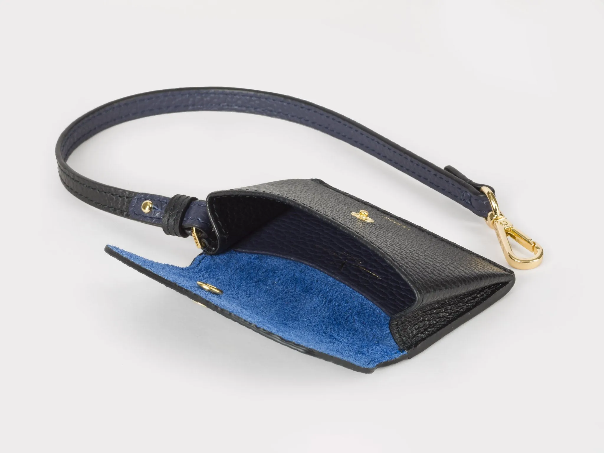 Inés Coin Purse, Jet Black / Royal Blue