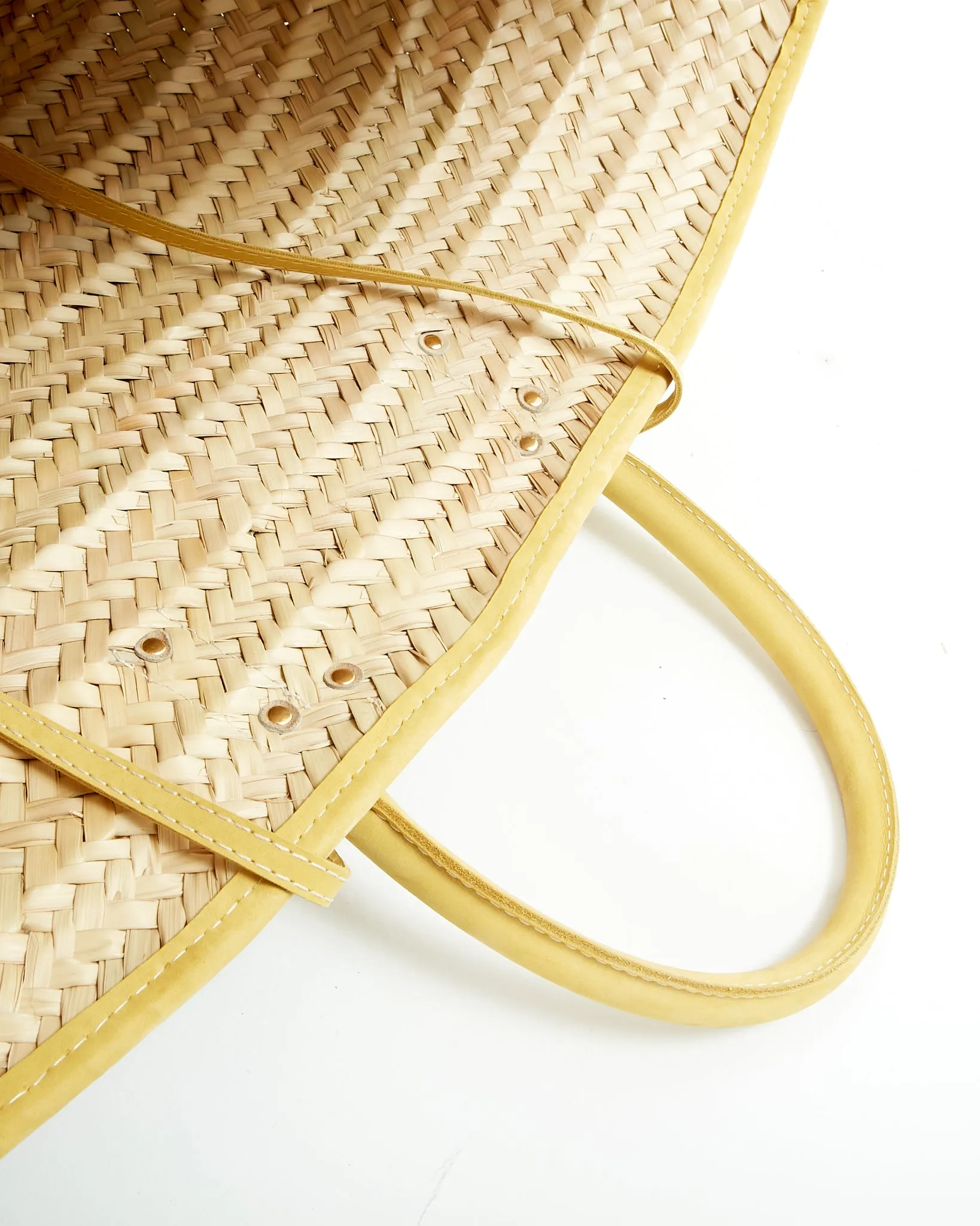 Jacquemus Yellow/Beige Straw Large Tote Bag