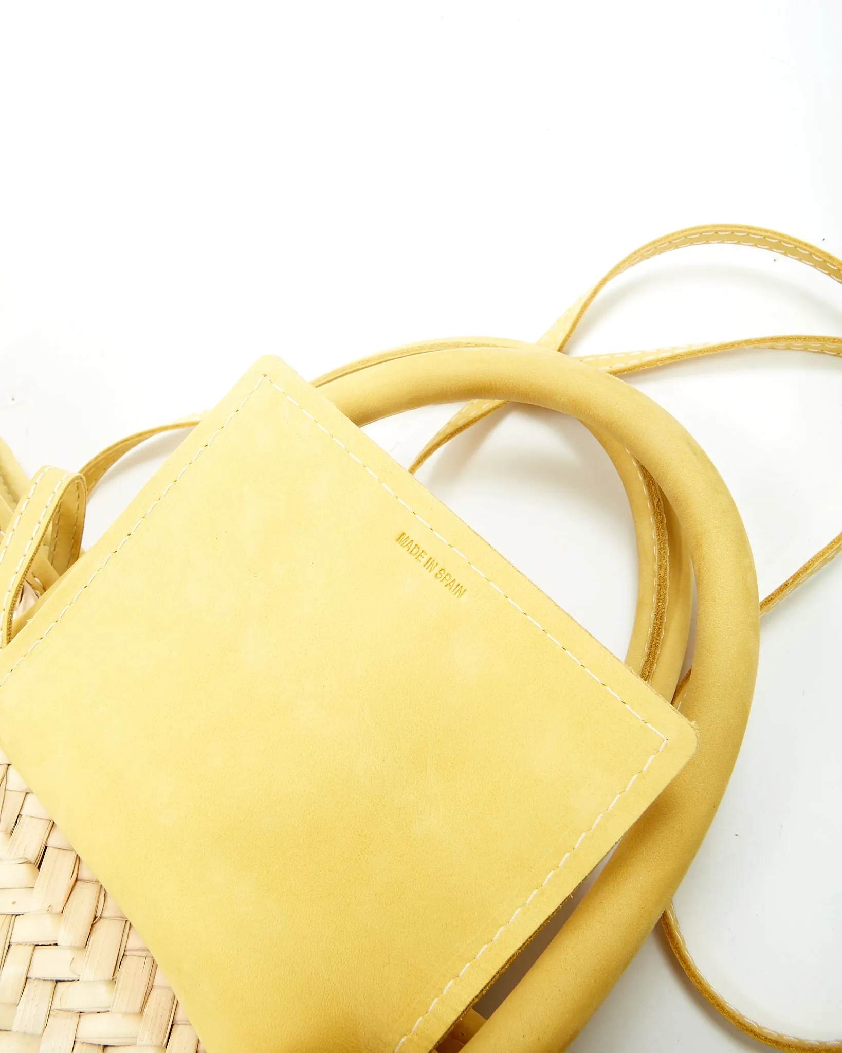Jacquemus Yellow/Beige Straw Large Tote Bag