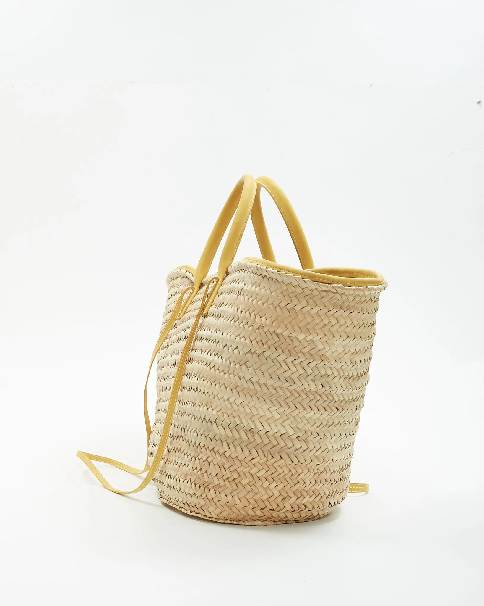 Jacquemus Yellow/Beige Straw Large Tote Bag